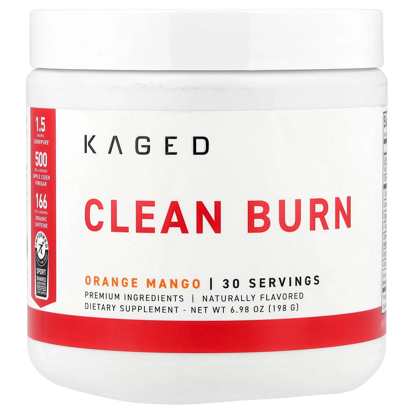 [134843120374] Clean Burn, Orange Mango, 6.98 oz (198 g)