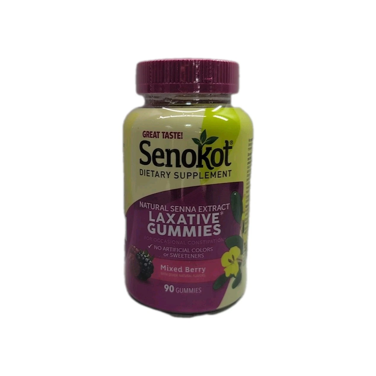 Senokot Natural Senna Extract Laxative Gummies Mixed Berry 90 Count