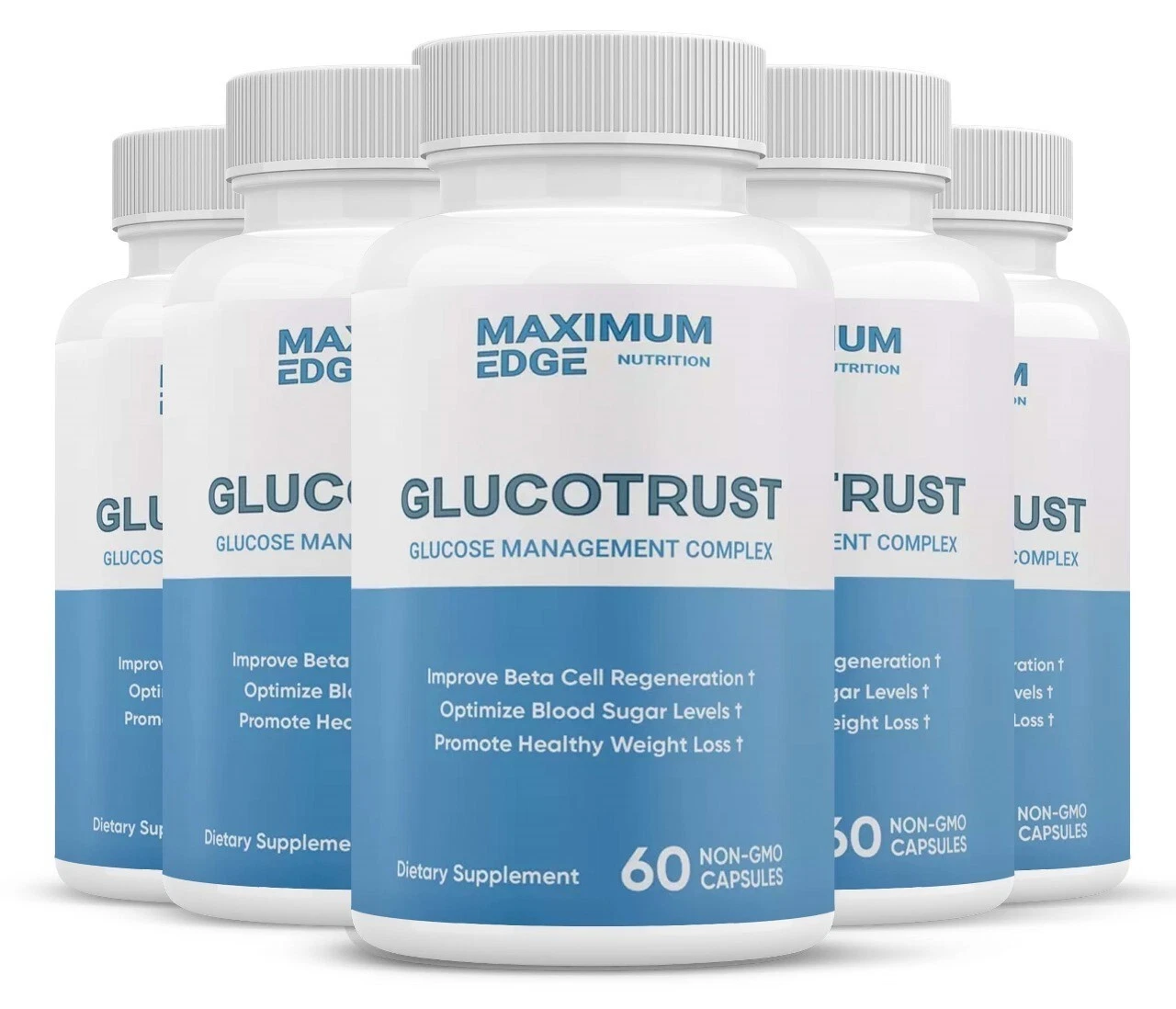 GLUCOTRUST Capsules, Glucotrust Blood Sugar Supplement Max Edge Formula (5 Pack)