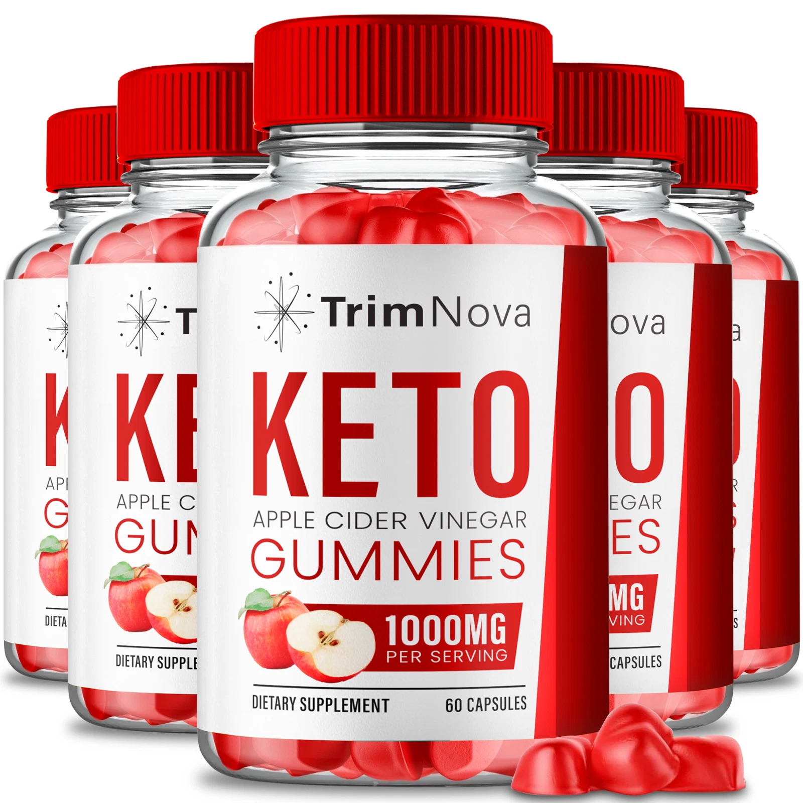 (5 Pack) TrimNova Keto ACV Gummies, Trim Nova Advanced Weight Loss Management