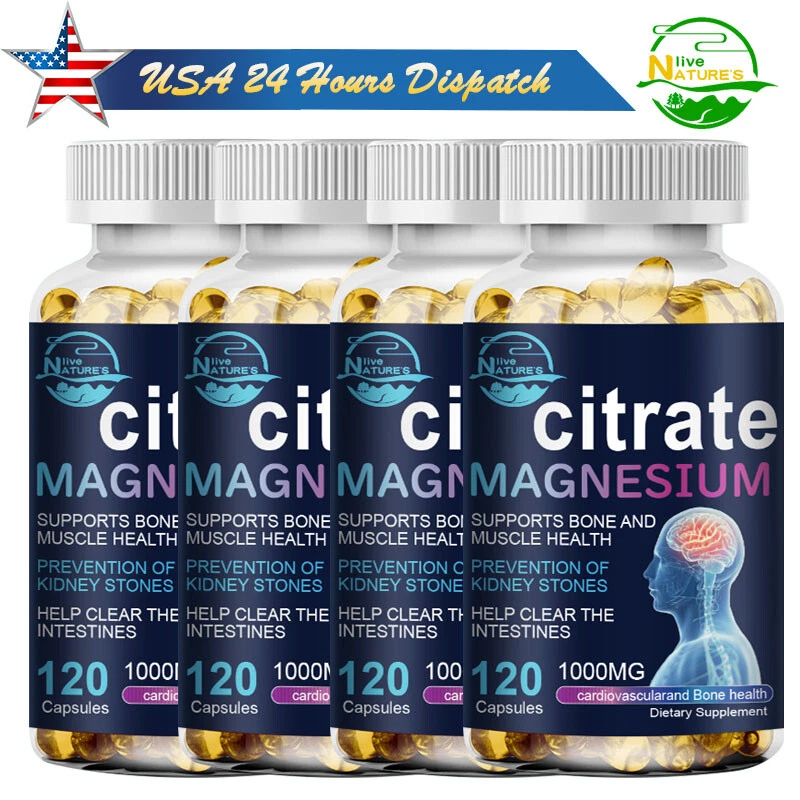 Magnesium Citrate Capsules 1000mg Per Serving - Hight Potency Capsules 120 cap