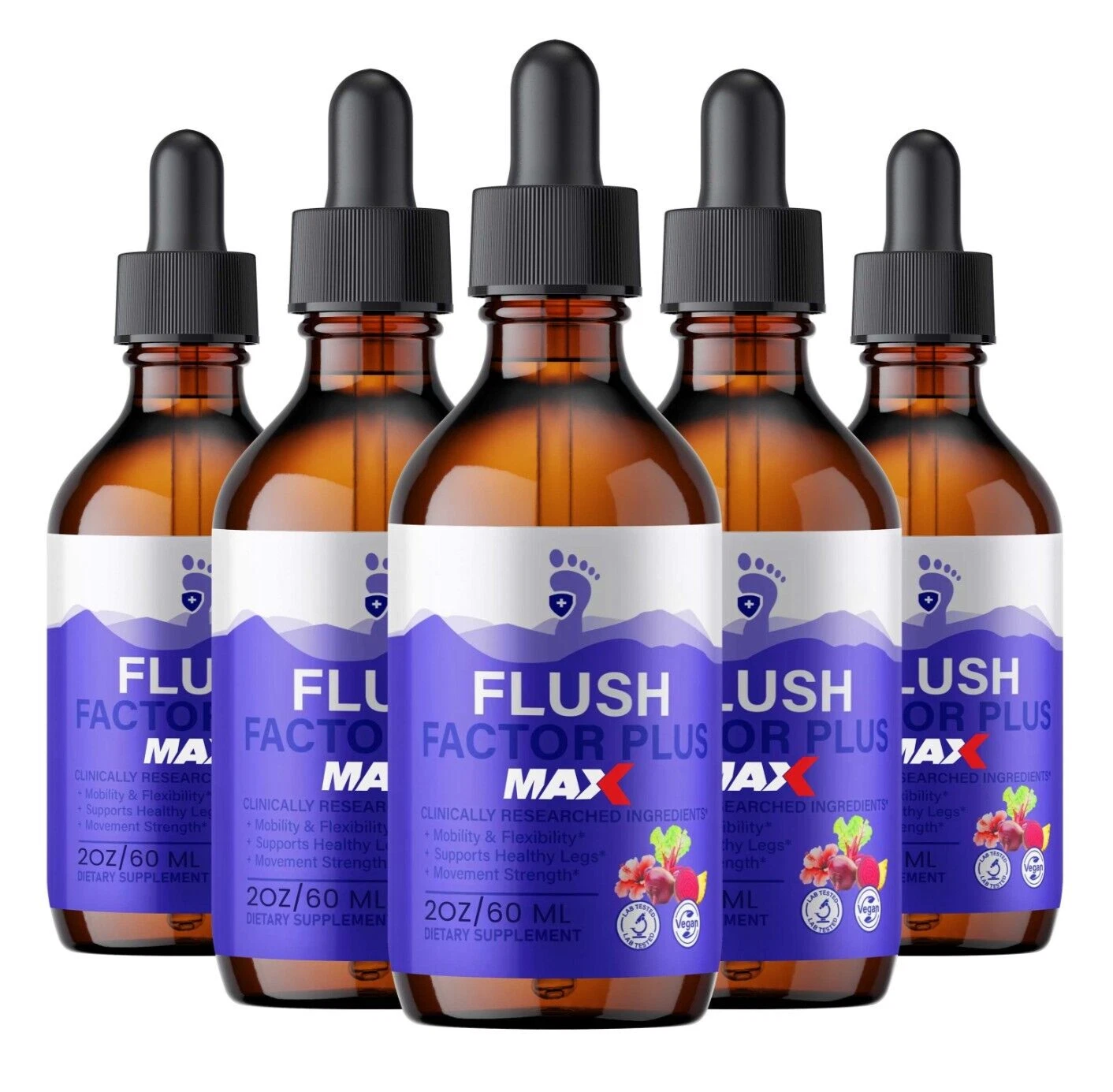 [186902602545] Flush Factor Plus MAX Drops for Mobility & Gut Support ( 5 Pack )