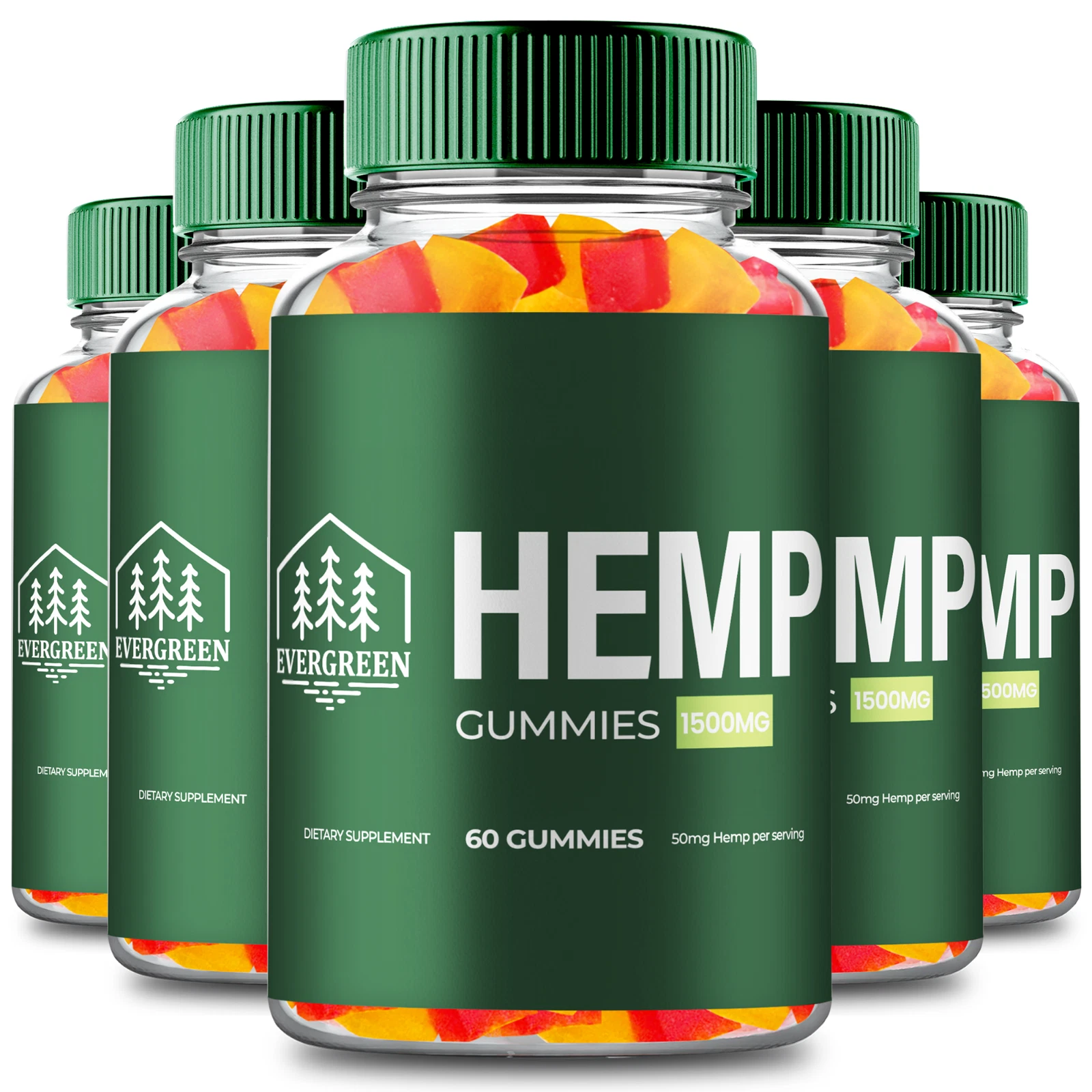 [176841450443] (5 Pack) Evergreen Gummies, Ever Green Natural Health & Wellness Support Gummy