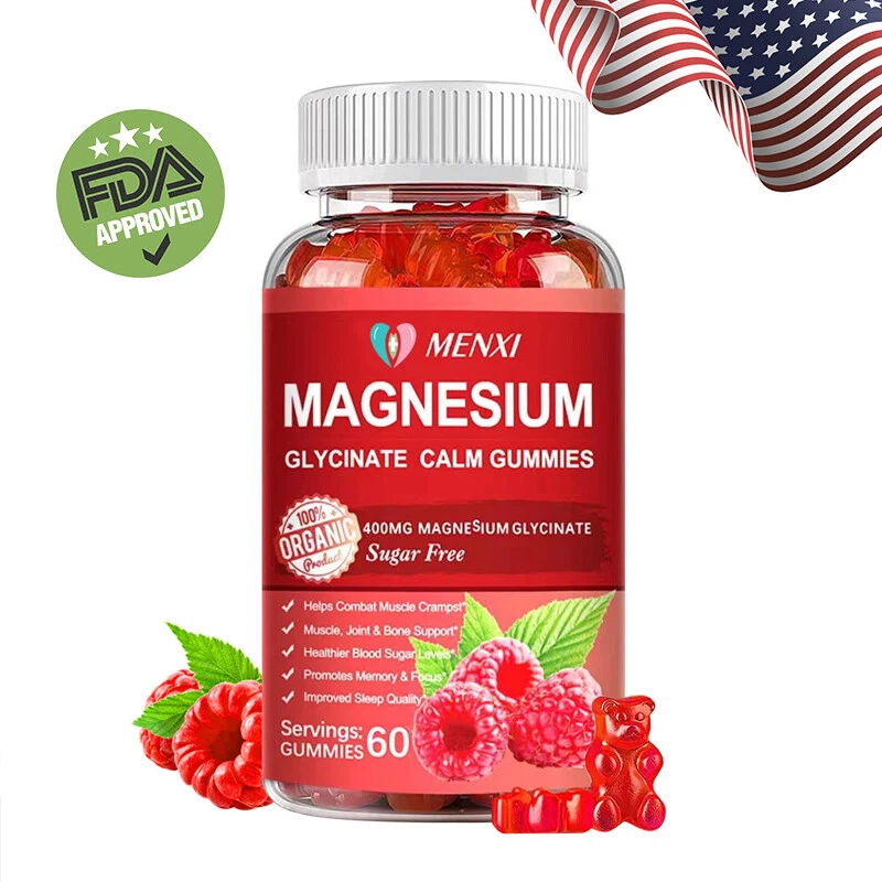Magnesium Glycinate Gummies High Strength Muscle,For Joint & Bone Support 400mg