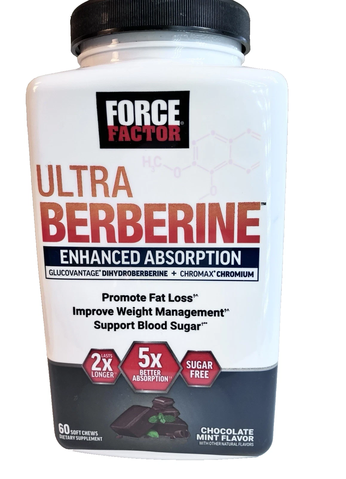 FORCE FACTOR Ultra Berberine Enhanced Absorption, 5X Better 60 Pcs Exp 03/2027