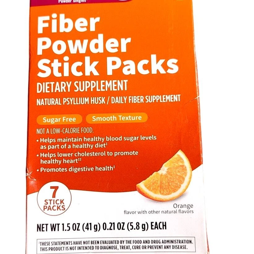 [166928436647] Walgreens Fiber Powder Stick Packs, Orange 7 CT, Expiration Date 09-31-2026