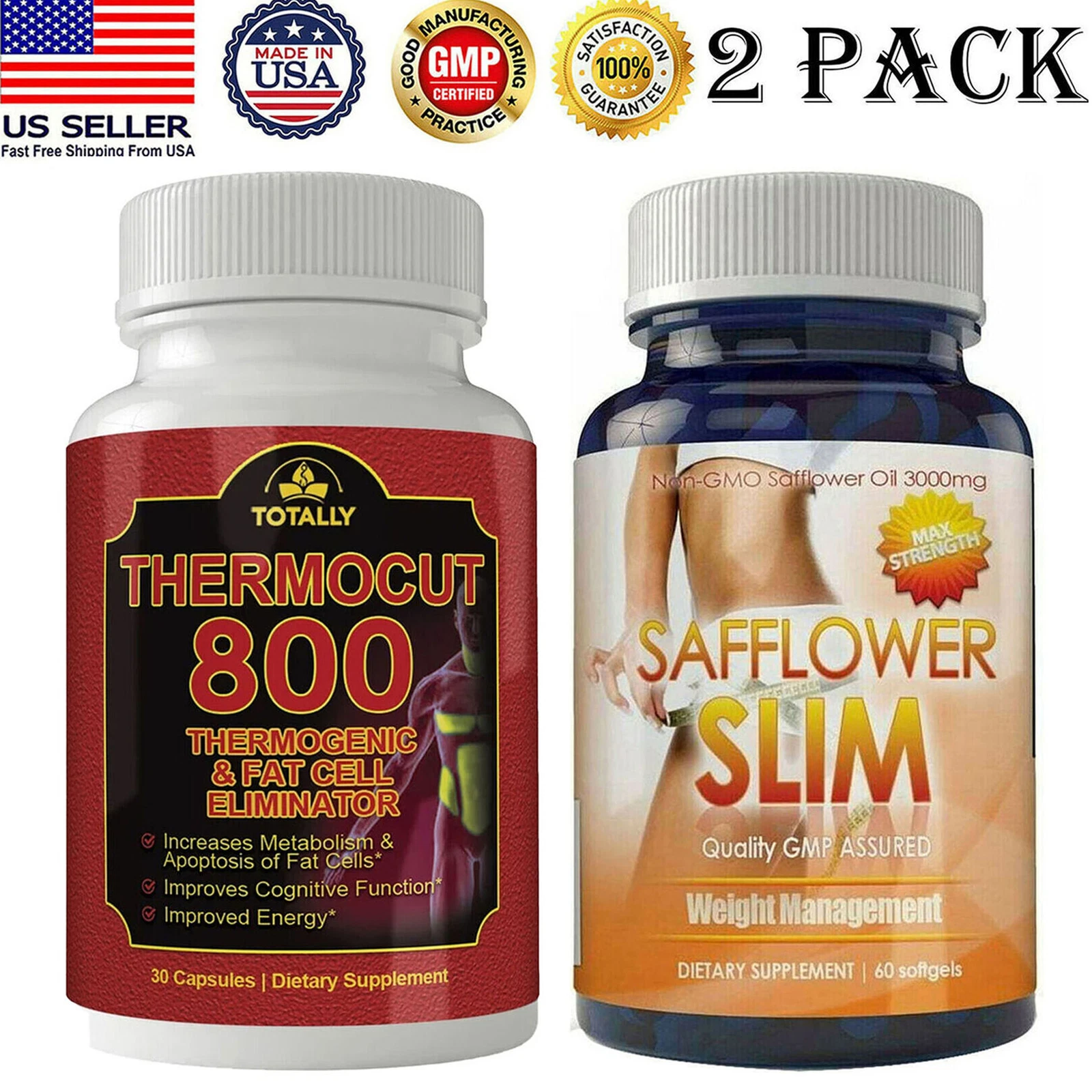 Thermogenic Fat Burn Metabolism Boost Pills Safflower Oil Weight Loss Supplement