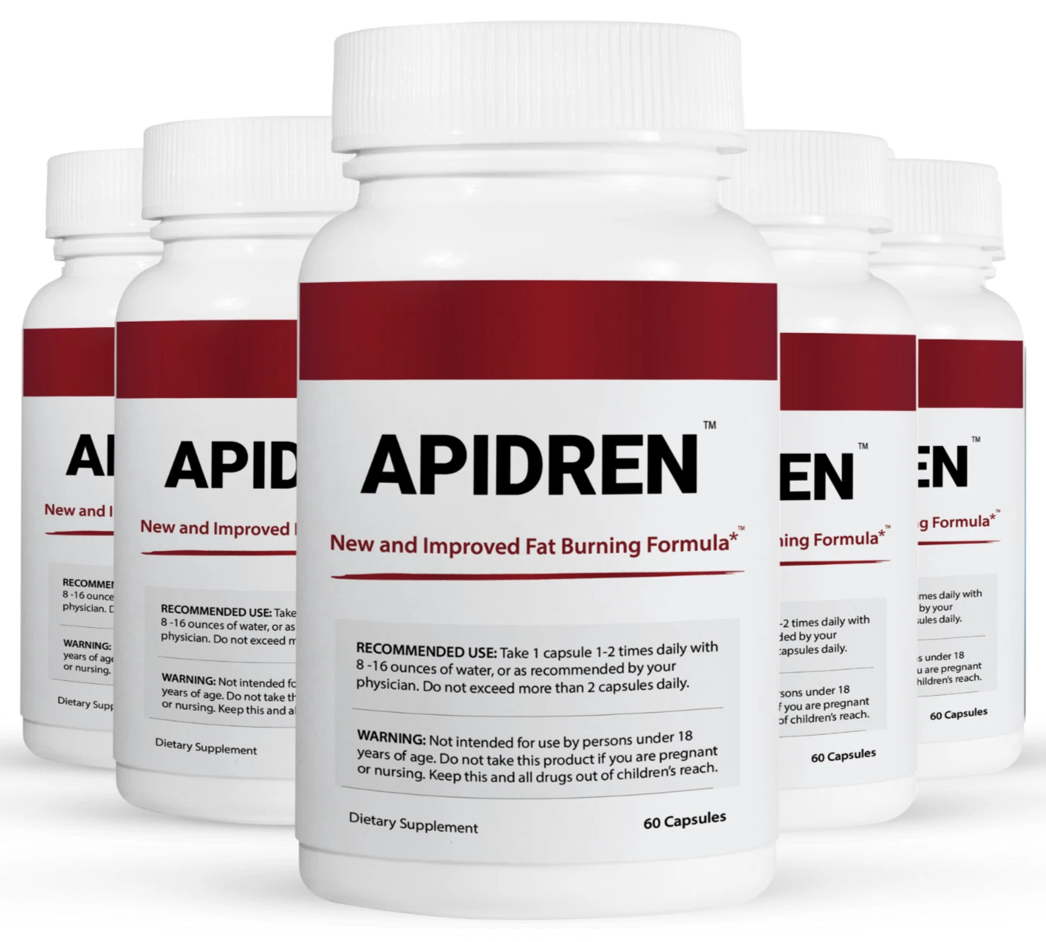 5 Pack Apidren, fórmula para ayudarte a quemar grasa-60 Capsulas x5