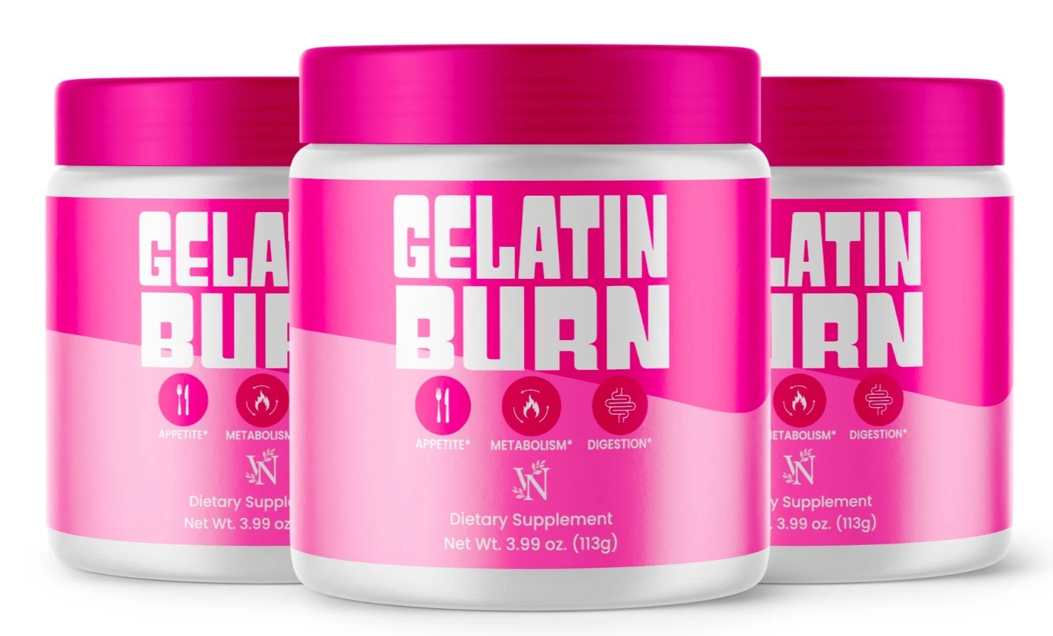 Gelatin Burn for Weight Loss Powder - GelatinBurn Trick to Help Appetite 3 Pack
