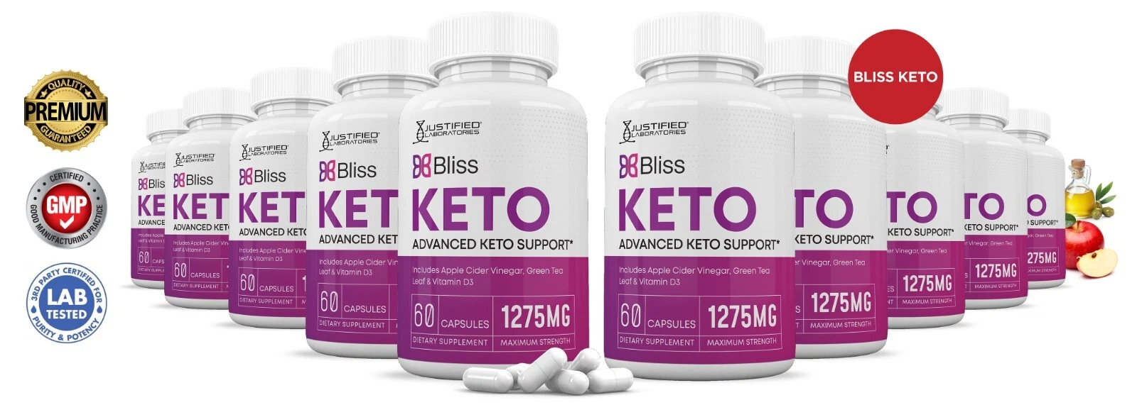 Bliss Keto ACV Pills 1275 MG Stronger Than Gummies Keto Support 10 Bottles