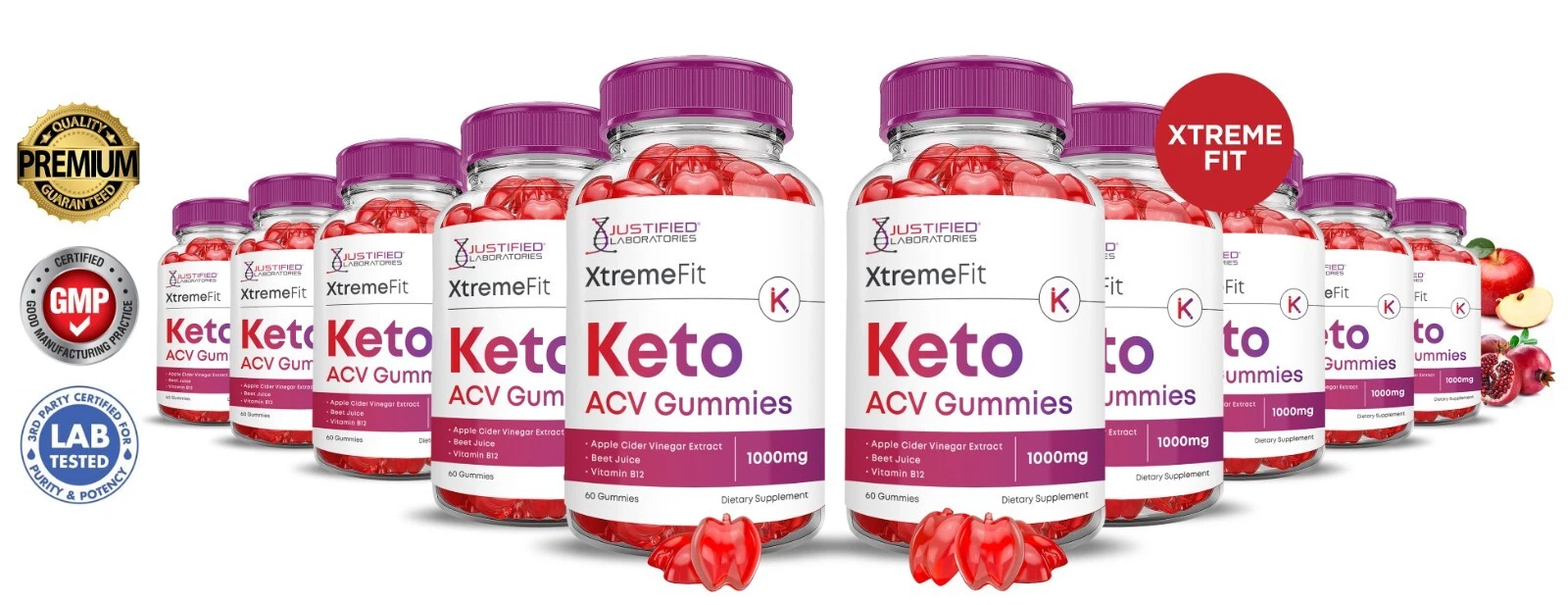 Xtreme Fit Keto ACV Gummies 1000MG Apple Cider Vinegar 600 Gummys