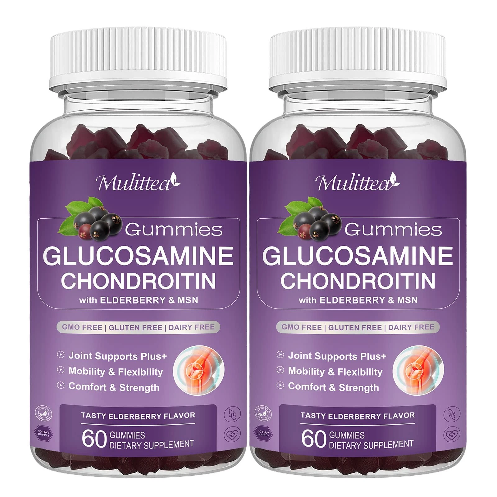 Mulittea Glucosamine Chondroitin Gummies - Extra Strength Joint Support Suppleme