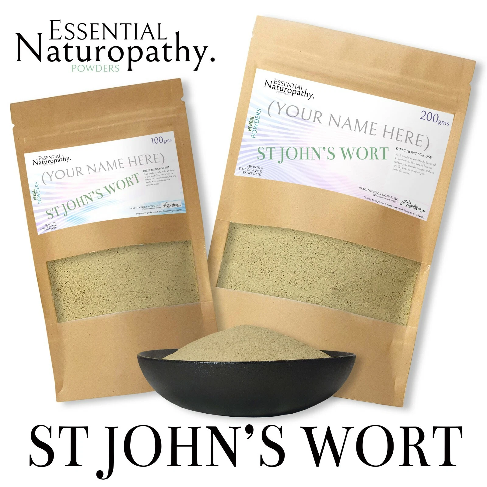 [175744745149] ST JOHNS WORT POWDER 100% Certified Organic (Hypericum perforatum) PREMIUM HERB