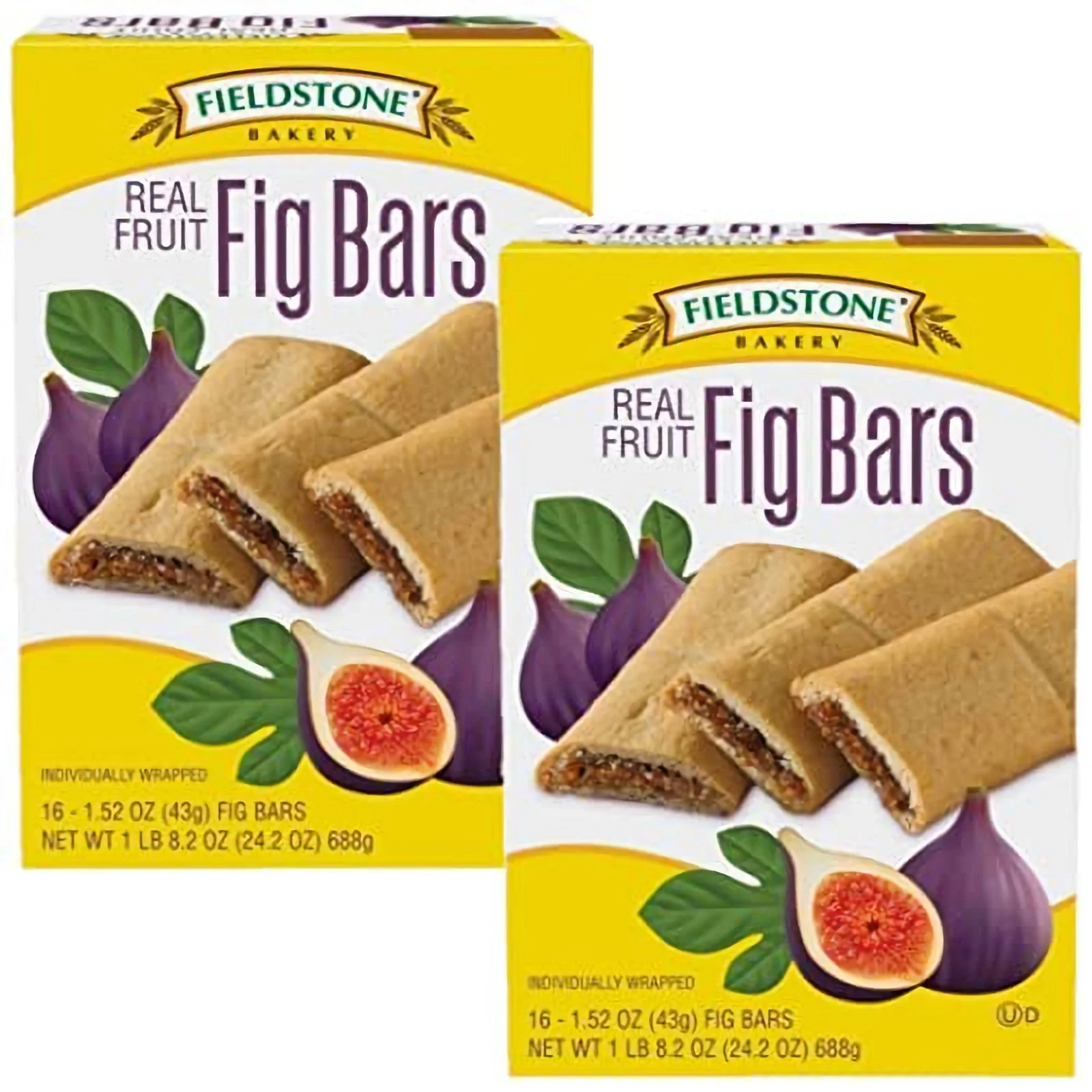 [404806430593] Fieldstone Bakery Fig Bars Individually Wrapped, Value Pack | 1.52 Oz | Box of