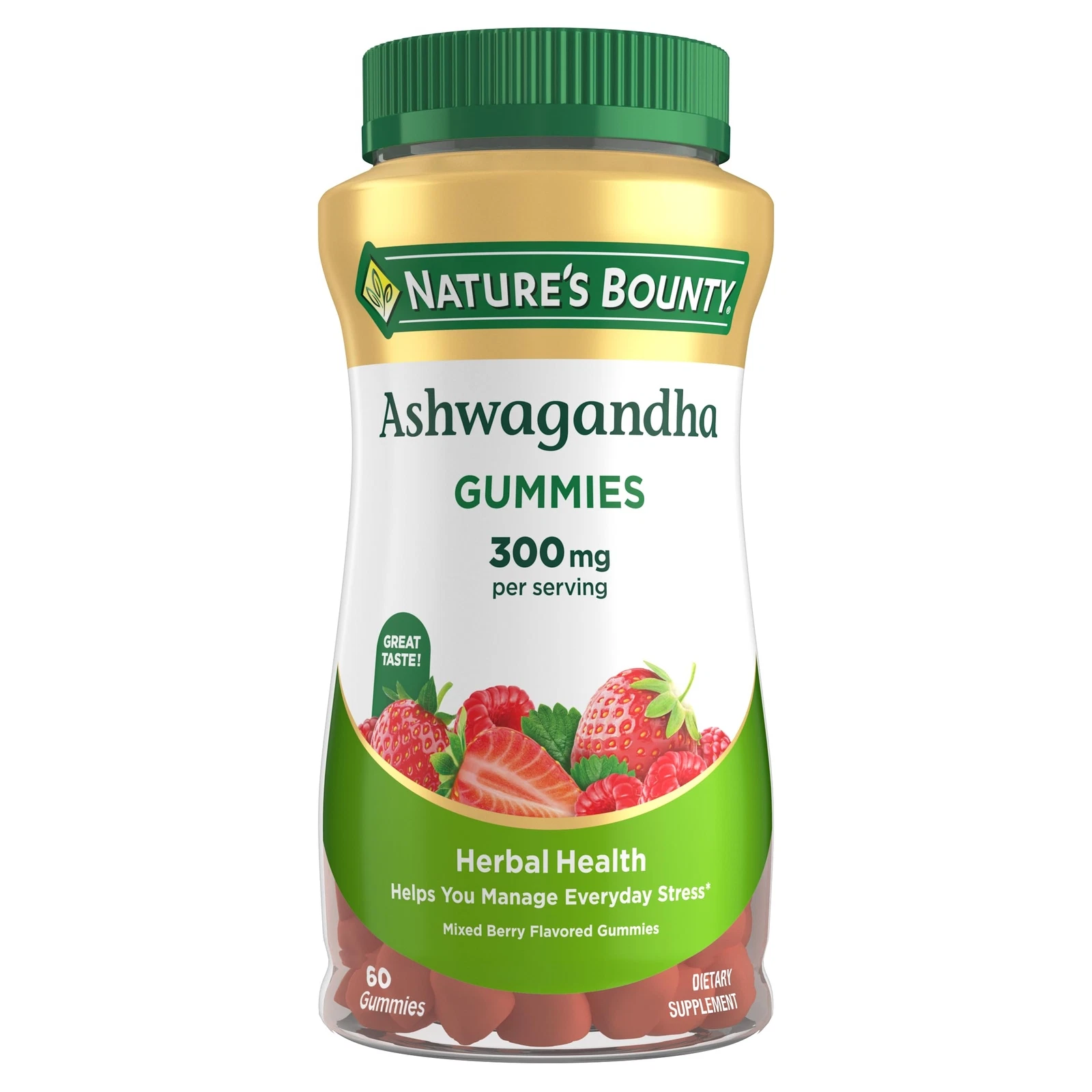 Nature's Bounty Ashwagandha Gummies, 300mg KSM-66 Ashwagandha Extract, Mixed