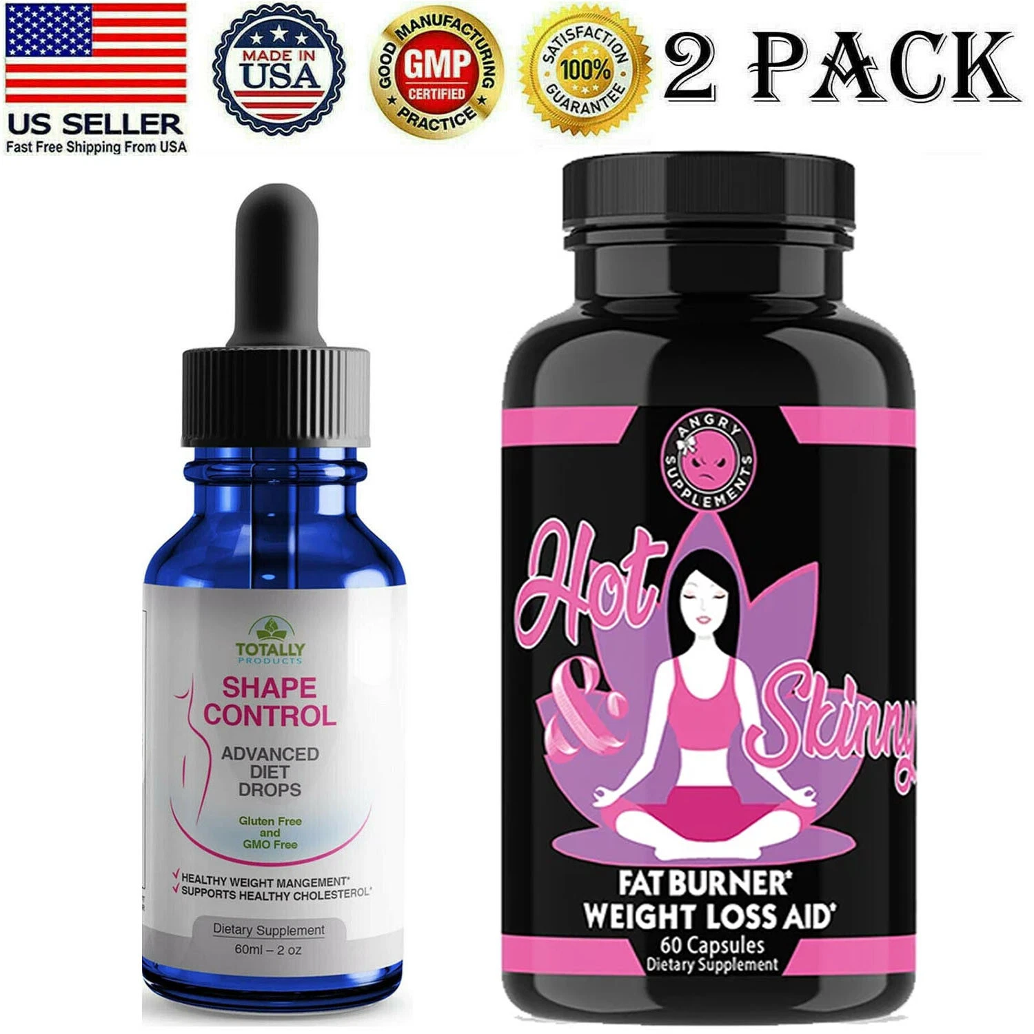 Shape Control Diet Drops & Hot Skinny Fat Burner Weight Loss Dietary Supplements