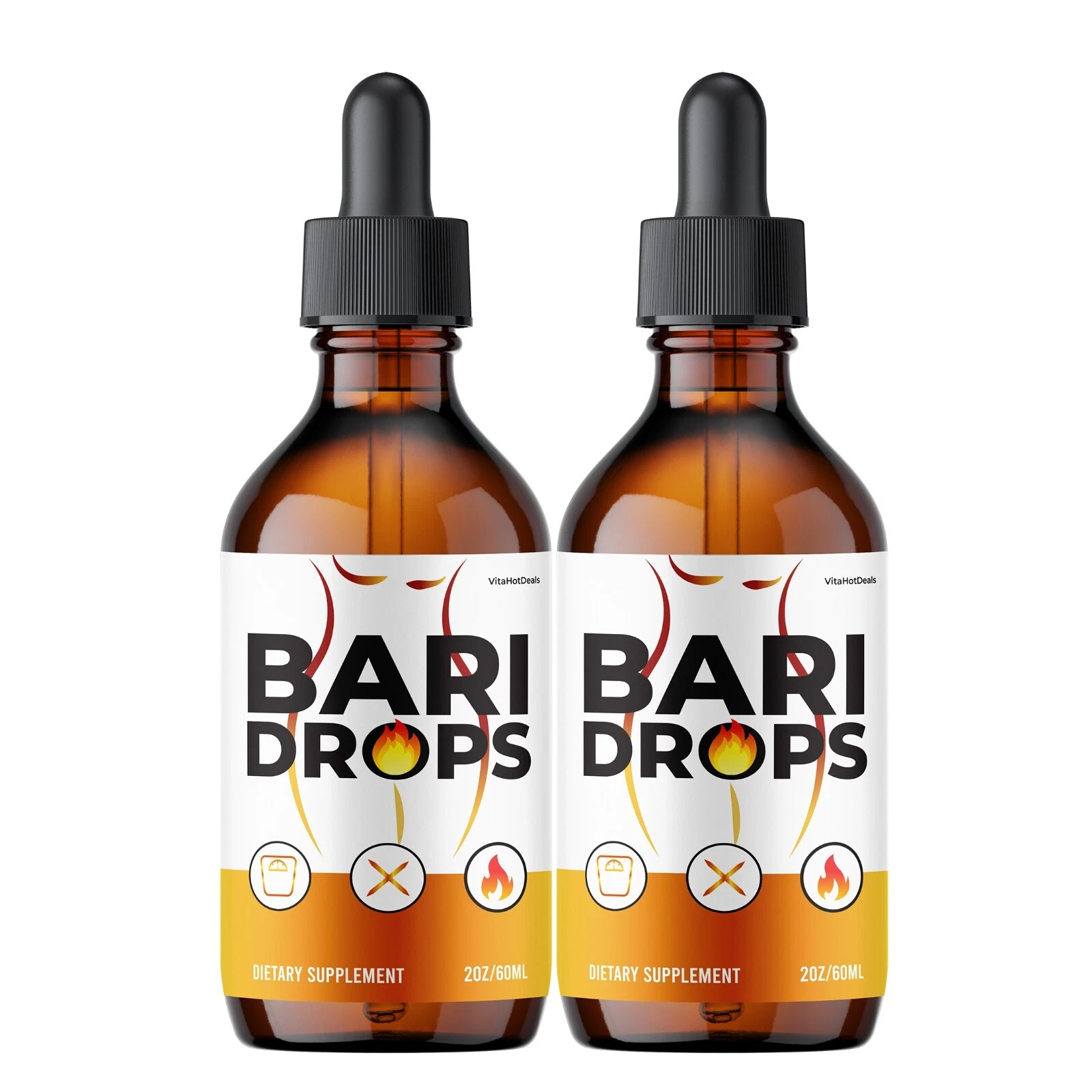 [335788119252] Bari Drops Liquid Supplement, All Natural Max Strength Formula (2 Pack)