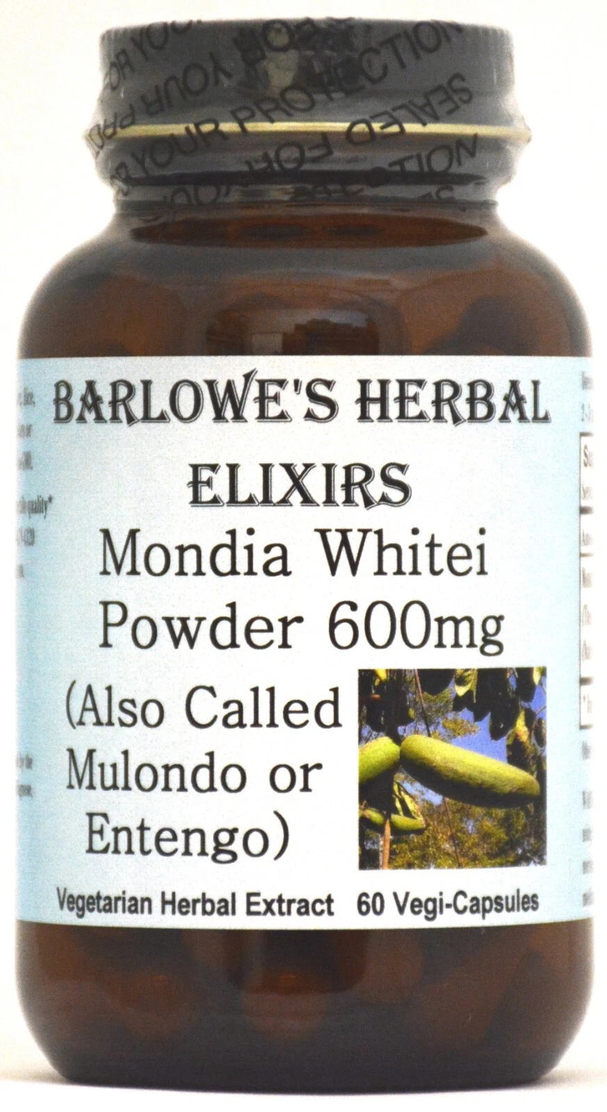[225685733725] Mondia Whitei Powder | 600 mg Per Capsule | 60 Vegi-Caps | Glass Bottle