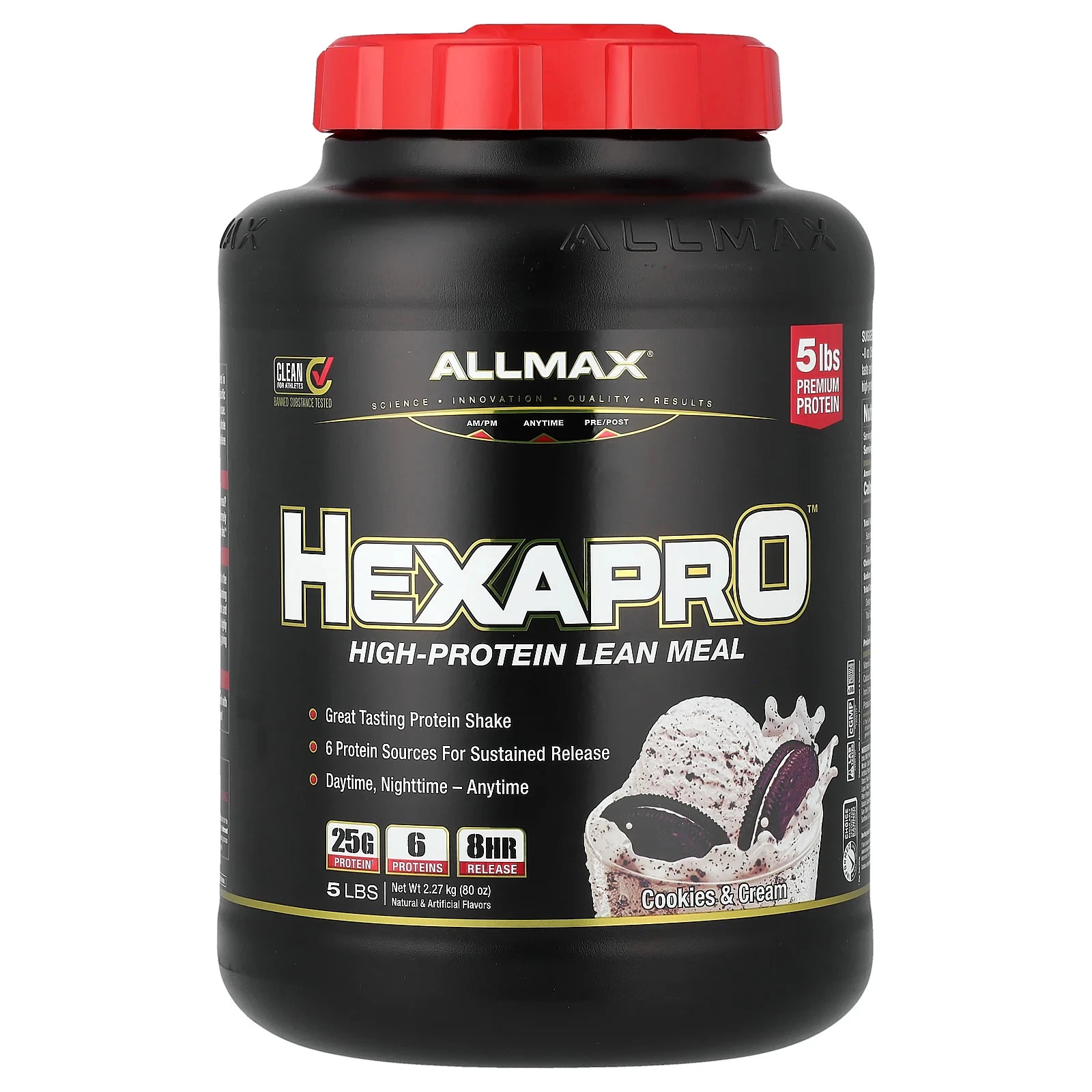 Hexapro™, High-Protein Lean Meal, Cookies & Cream, 5 lbs (2.27 kg)