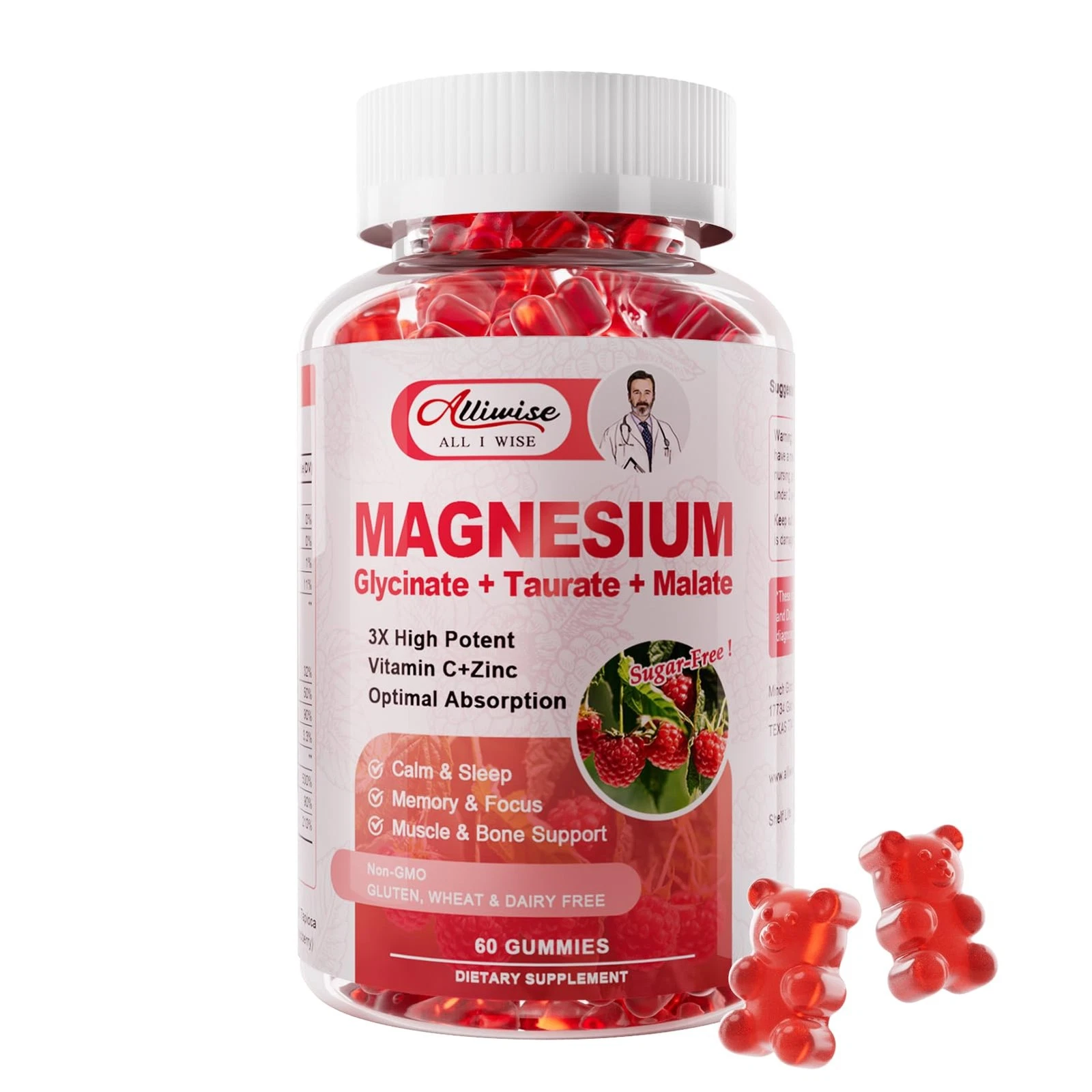 Magnesium Glycinate GummiesMagnesium Potassium Supplement with Taurate Malate...
