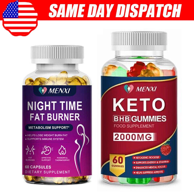 60pcs Advanced Keto Gummies Best Night Time Fat Burner Weight Loss Supplement