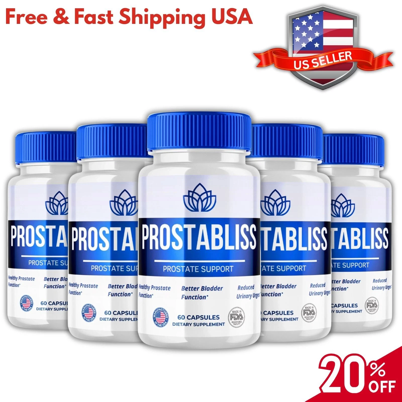Prostabliss Advanced Prostate Support Max Strength Bladder Supplement 5 Pack US