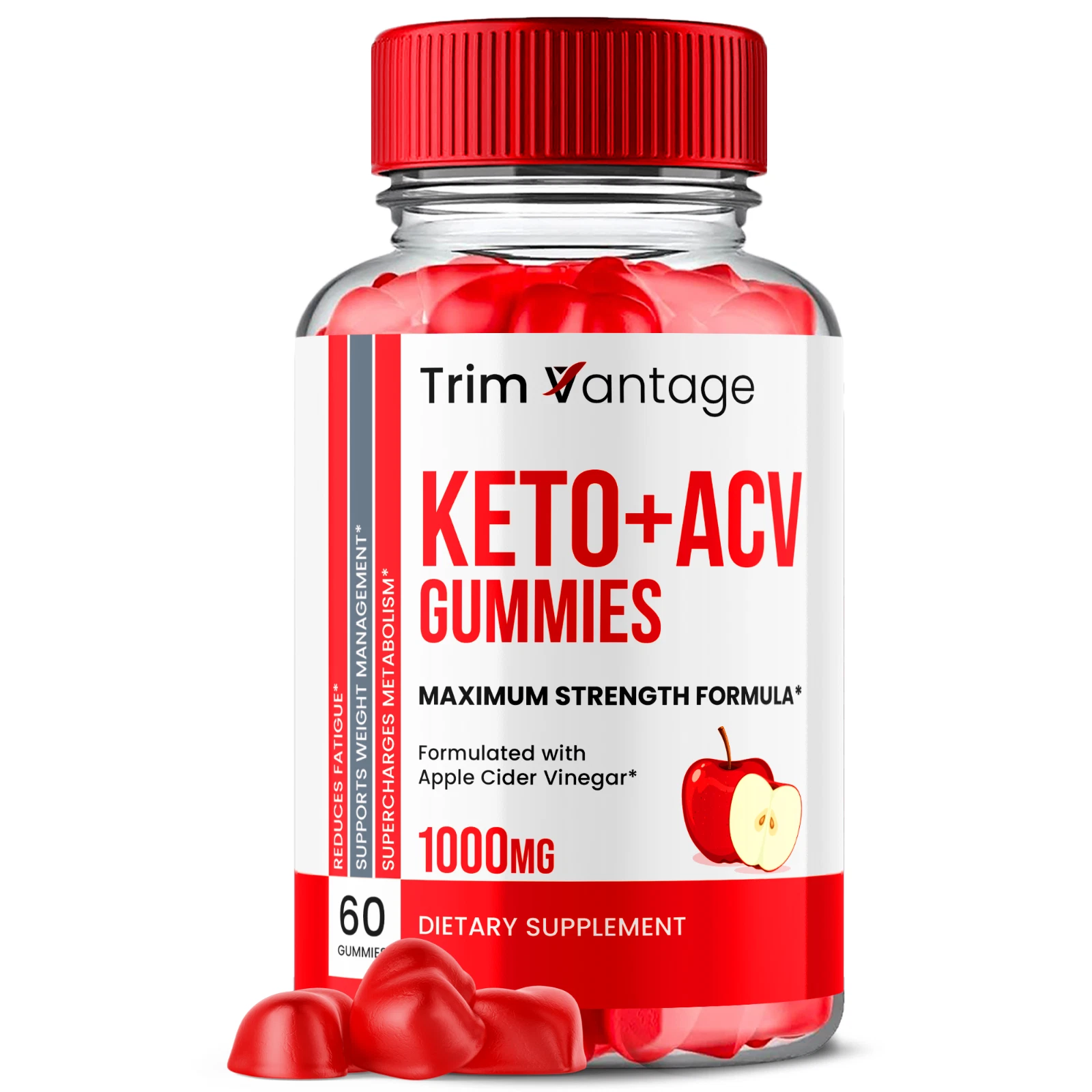 Trim Vantage Keto ACV Gummies Maximum Strength Vitamin Formula 60 Gummies