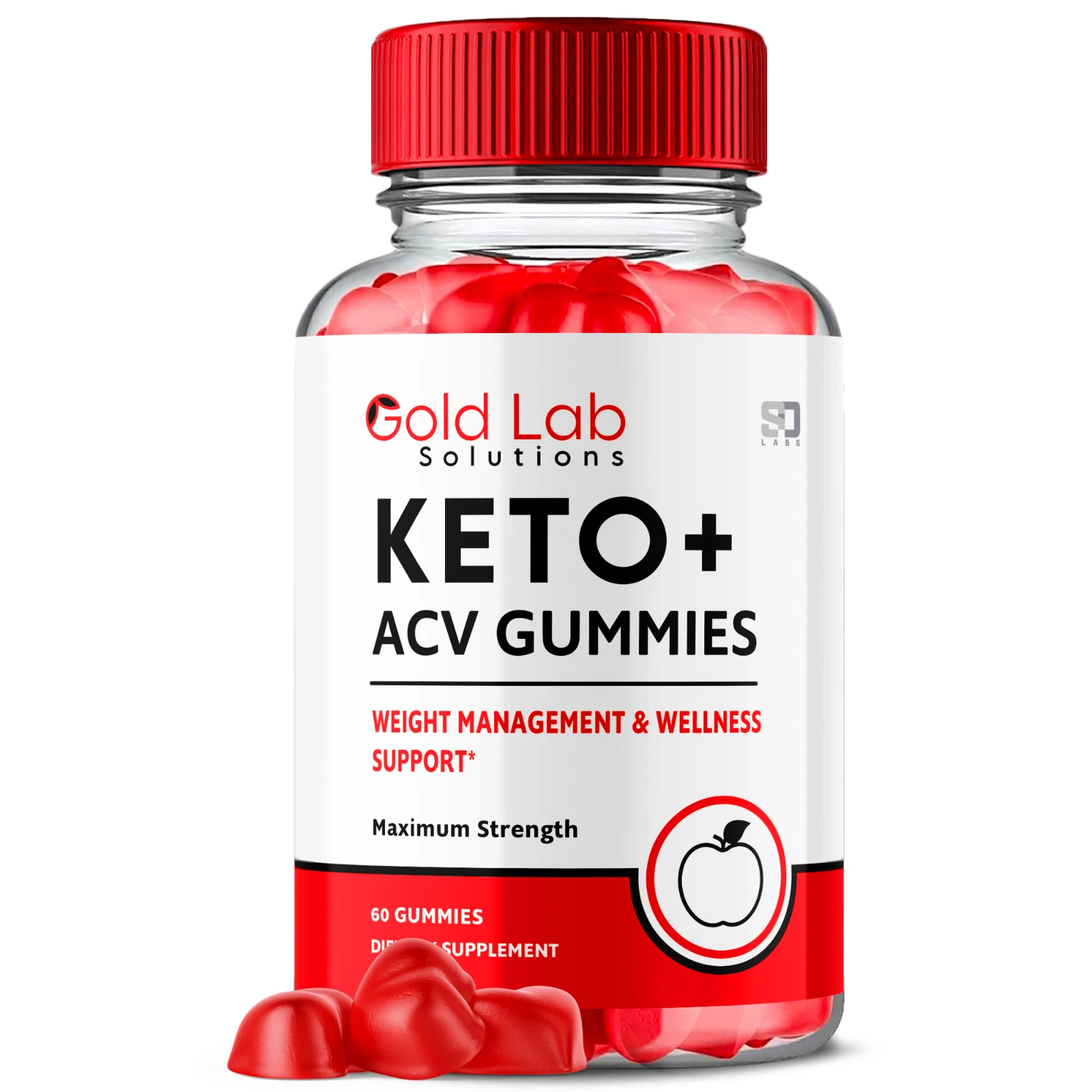 Gold Lab Solutions Keto+ACV Gummies Weight Loss and Wellness Support 60 Gummies