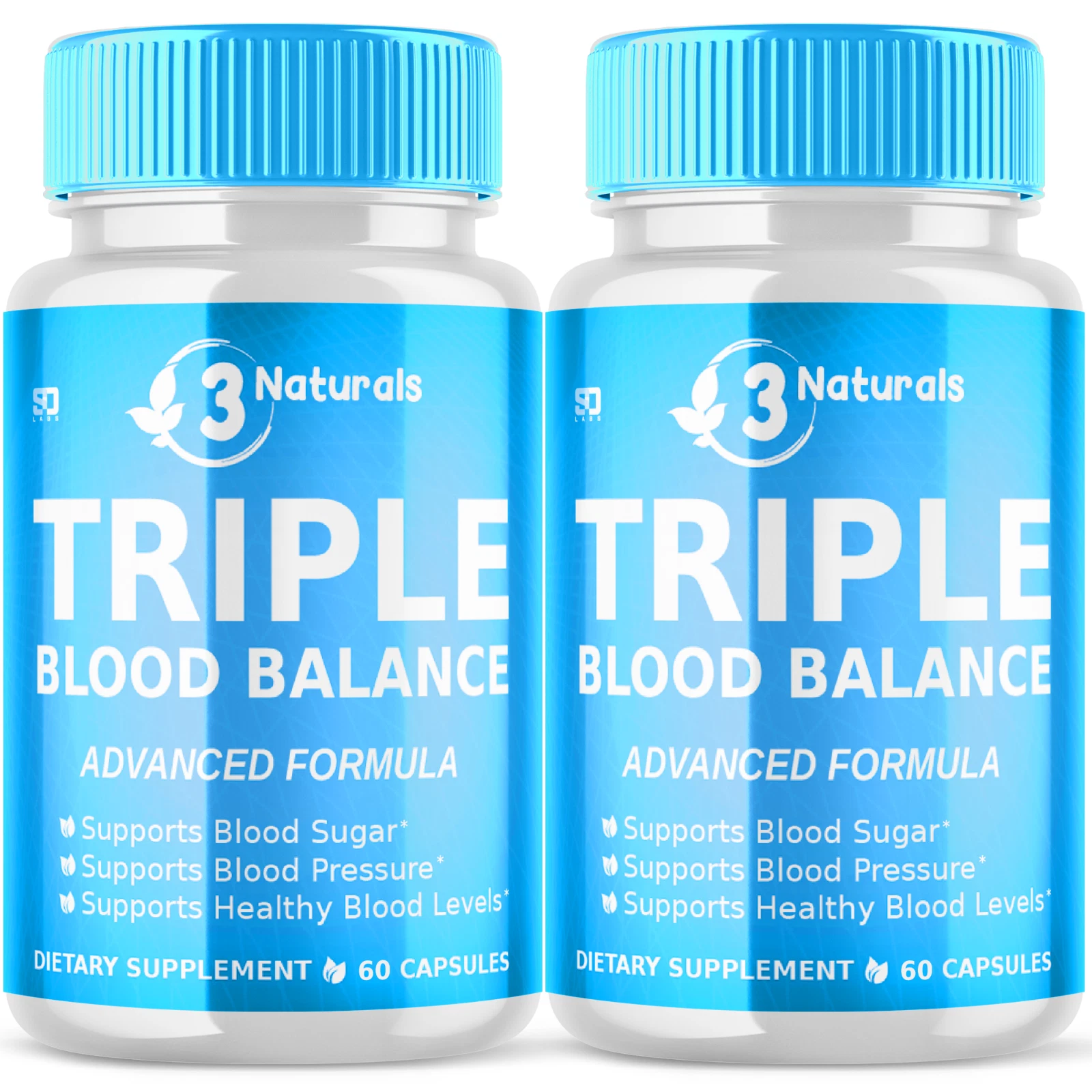 3 Naturals Triple Blood Balance - Apoya la presión y el nivel de azúcar (paquete de 2)