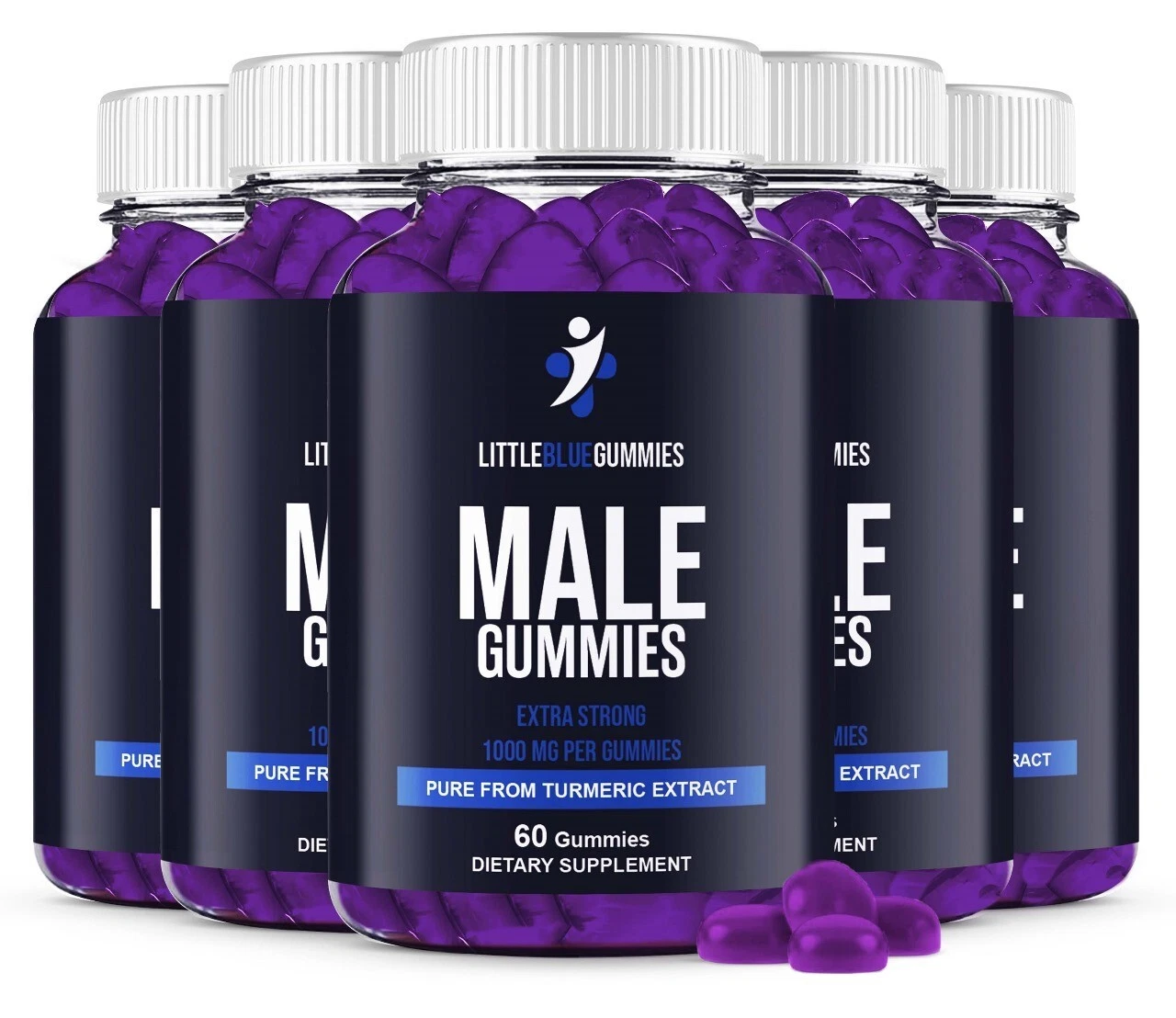 (5 BOTTLE) Little Blue Gummies Get It Up Every Day-Male Gummies- Extra Strength