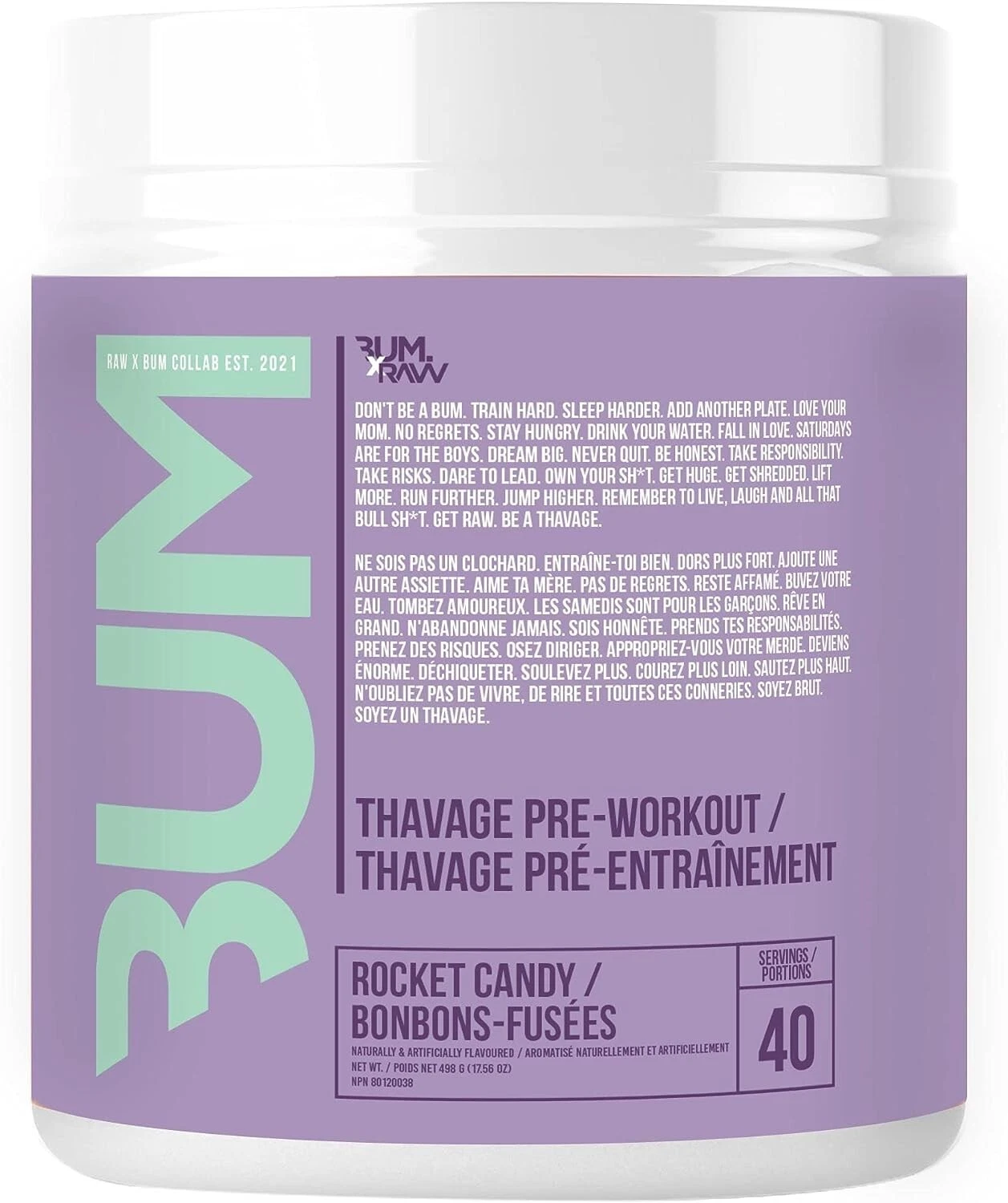 RAW CBUM Thavage Hardcore Pre-Workout Energy Endurance 40 Servings 5 Flavors New