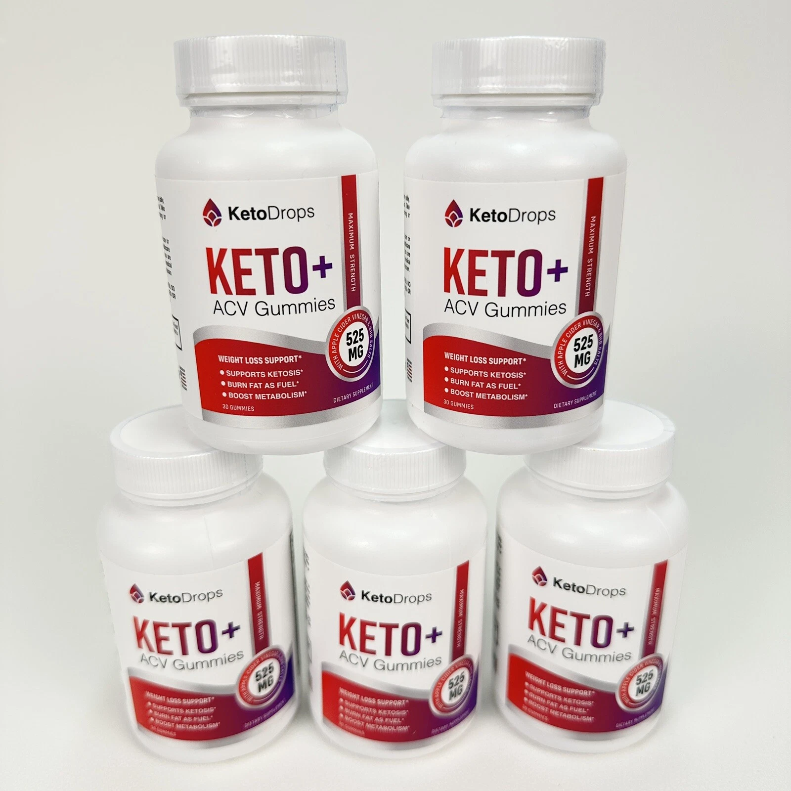 KetoDrops Keto + ACV Gummies Weight Loss Dietary Supplement 5 Bottles Exp 01/26