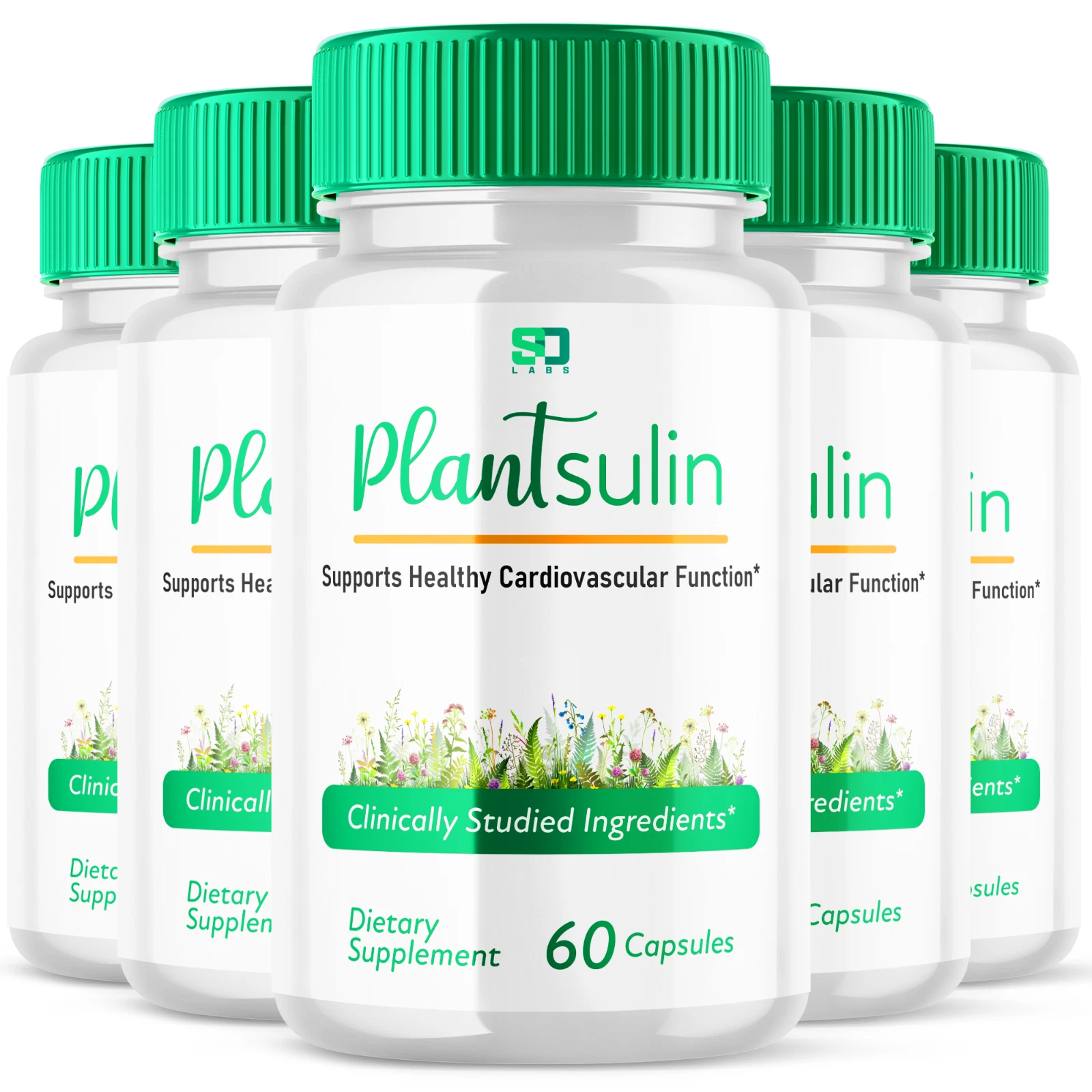 (5 Pack) Plantsulin Supports Healthy Cardiovascular Function Pill (300 Capsules)