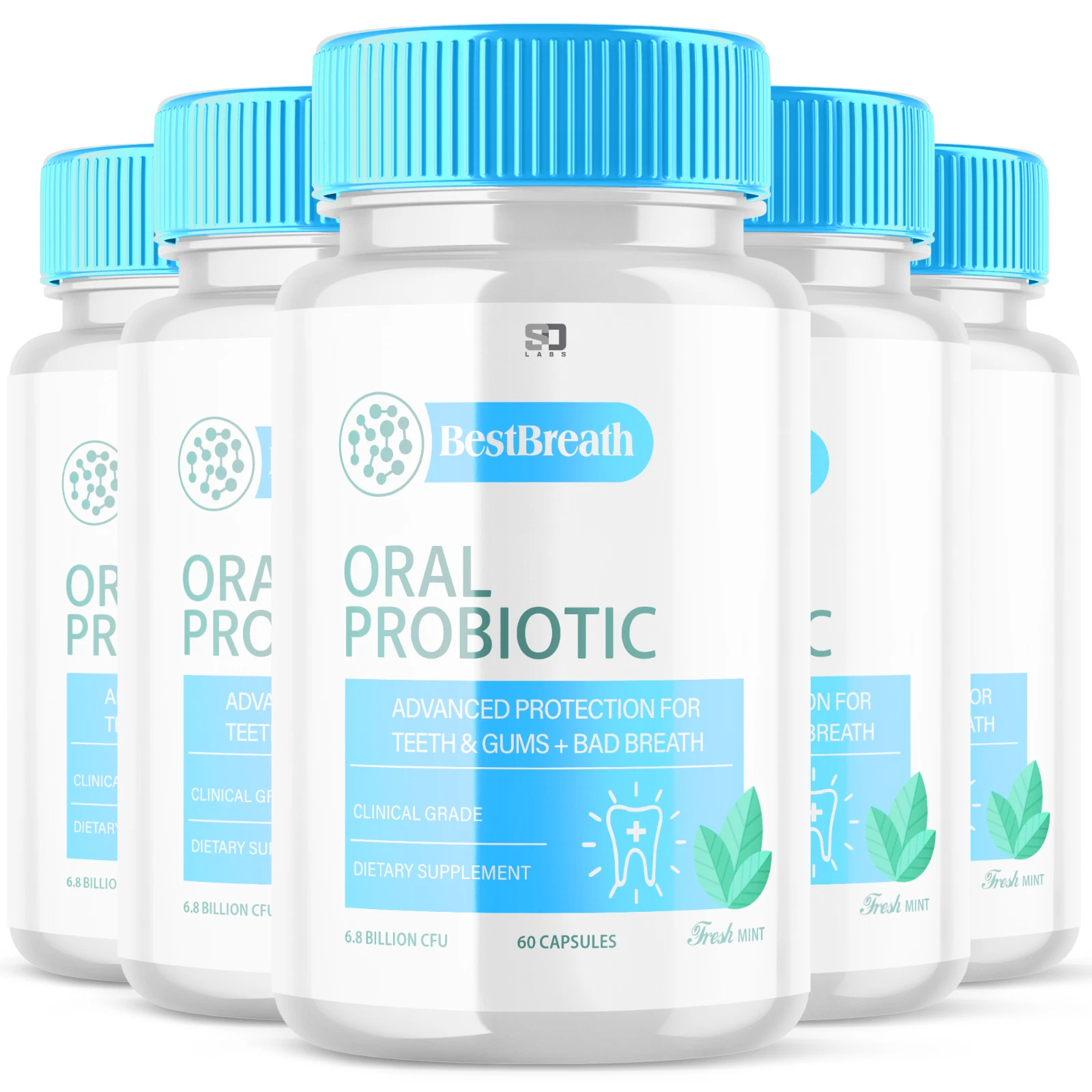 [285692640882] (5 Pack) Best Breath Oral Probiotic, BestBreath Gum Teeth Health (300 Capsules)
