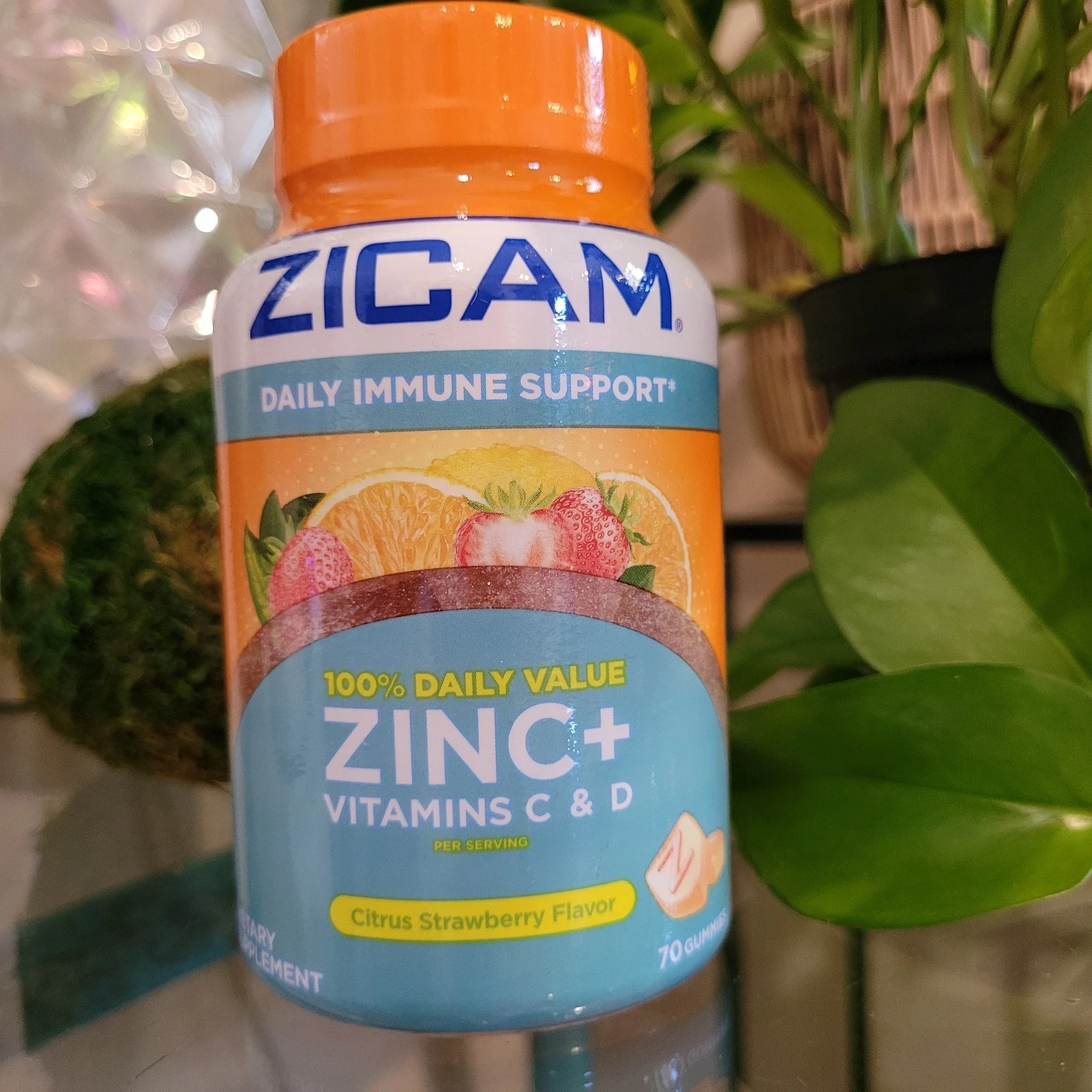 ZICAM ZINC + Vitamin C D Immune Stop Cold Support 70 Gummies Citrus Strawberry