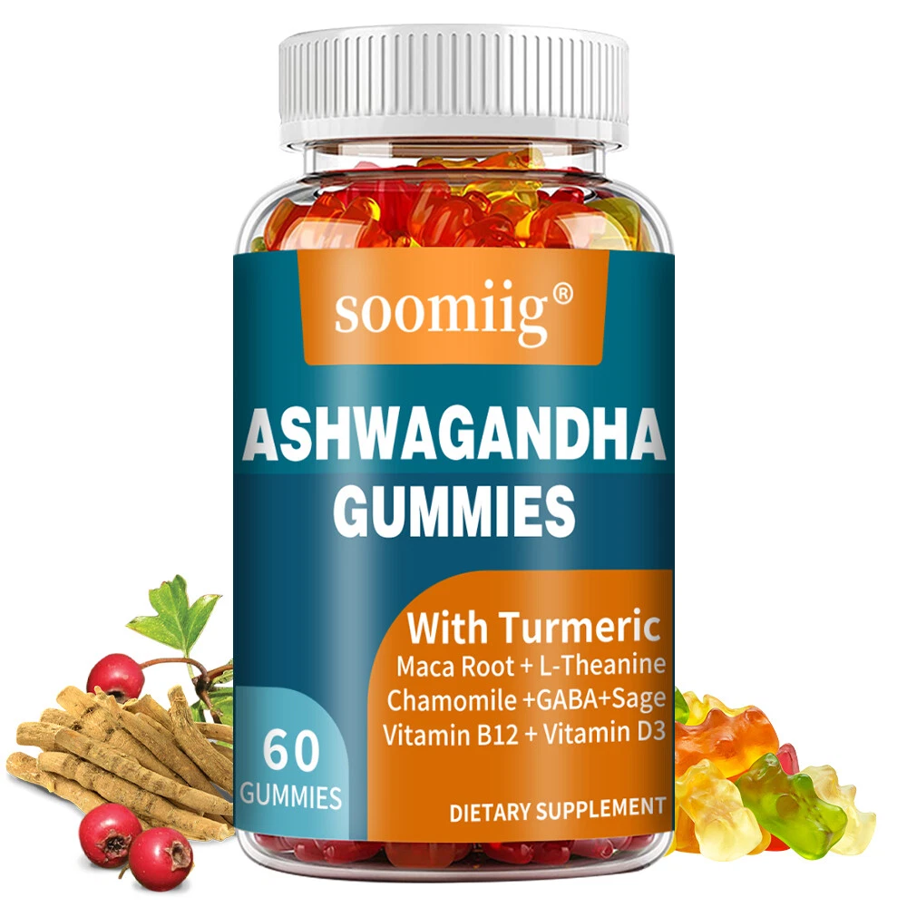 Ashwagandha Gummies - with Turmeric - Sleep Aid, Relieve Stress & Anxiety