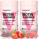 Biotin Gummies 10000Mcg Supplements - with Vitamin C, A, D, B-Complex, Folate...