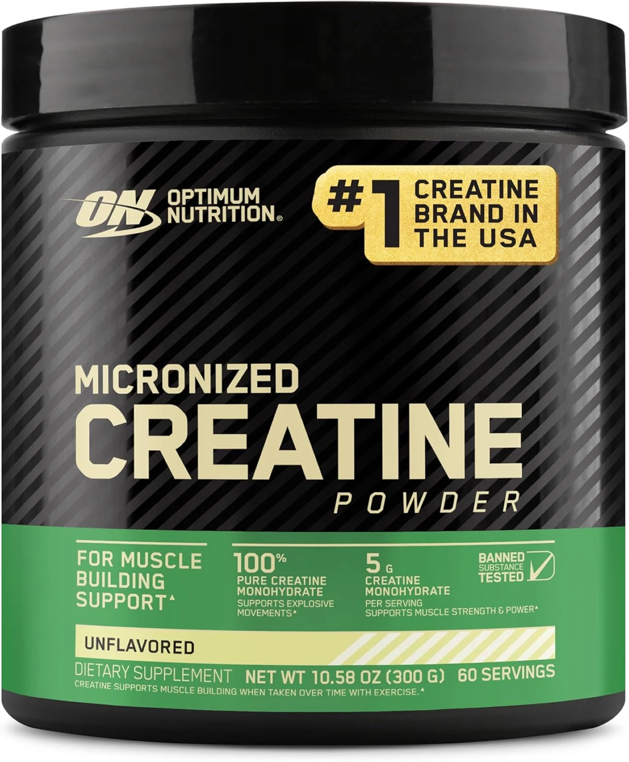 Micronized Creatine Monohydrate Powder, Unflavored, 60 Servings, 300 Grams (Pack