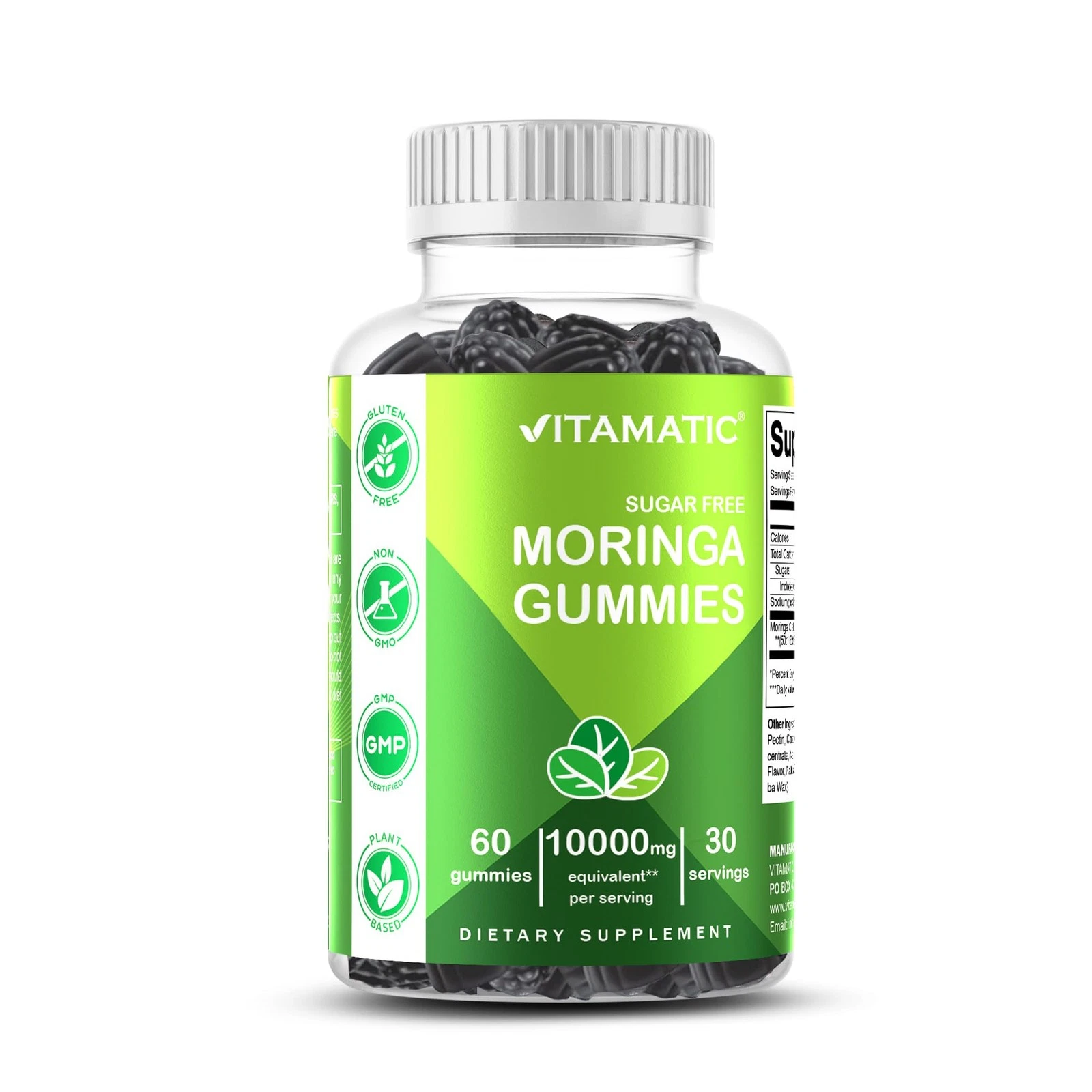 Vitamatic Sugar Free Moringa Gummies - 10,000 mg Equivalent per Serving (from 20