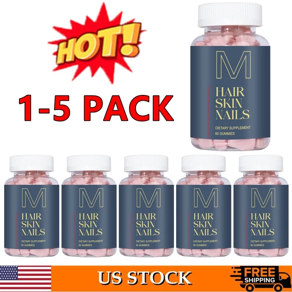 1-5PC WEEM Hair Skin and Nails Gummies, Vegan biotin Vitamins, Healthy Hair 2025
