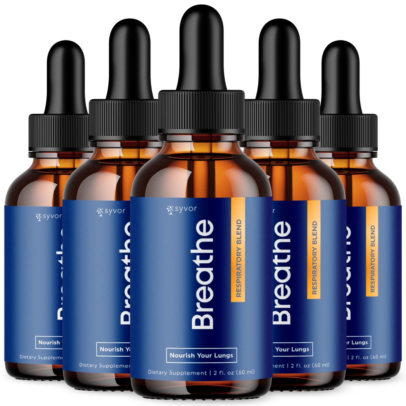 Breathe Respiratory Blend Drops Advanced Formula Lung Maximum Support (5 Pack)