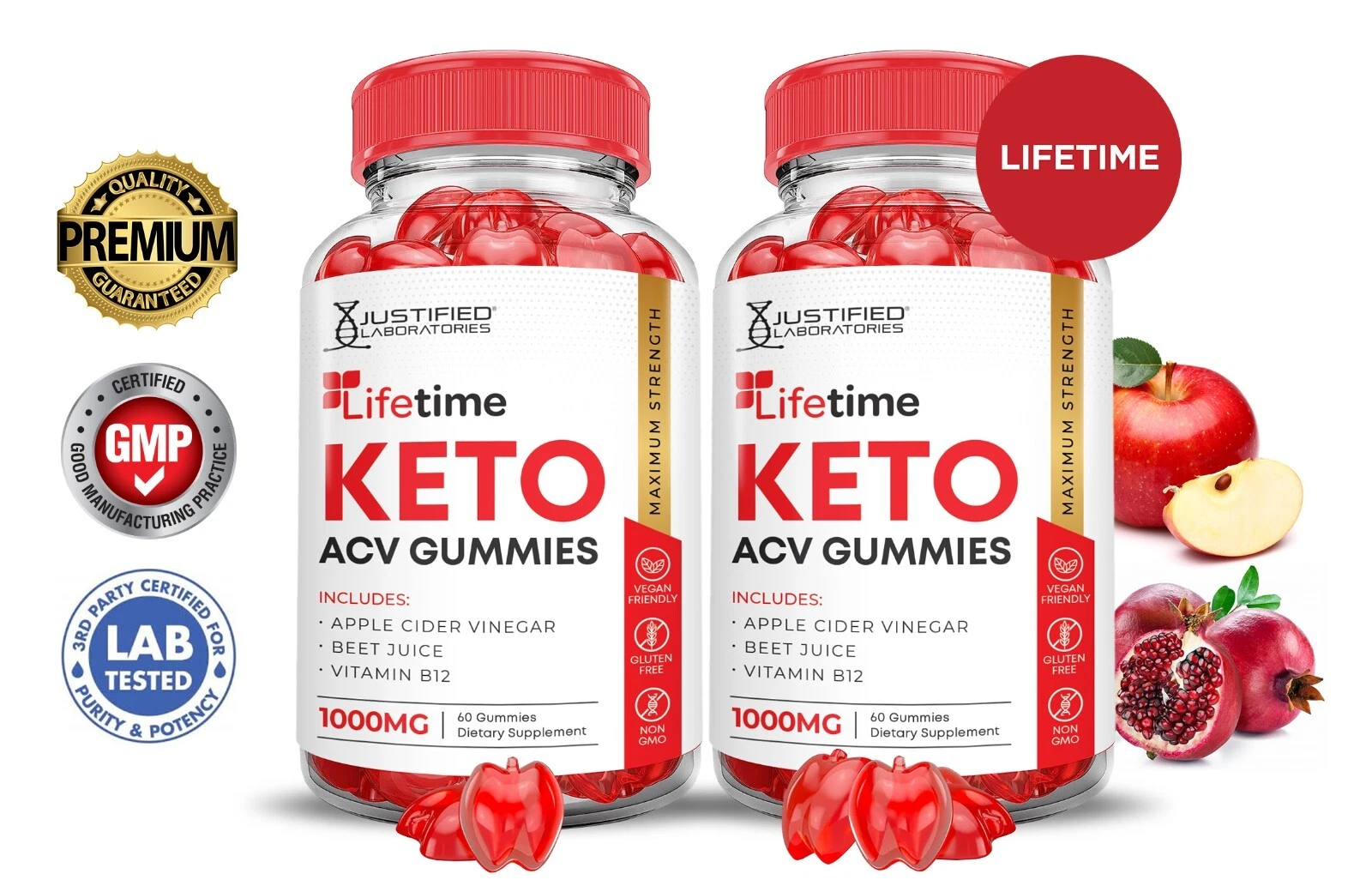 Lifetime Keto ACV Gummies 1000MG Apple Cider Vinegar 120 Gummys