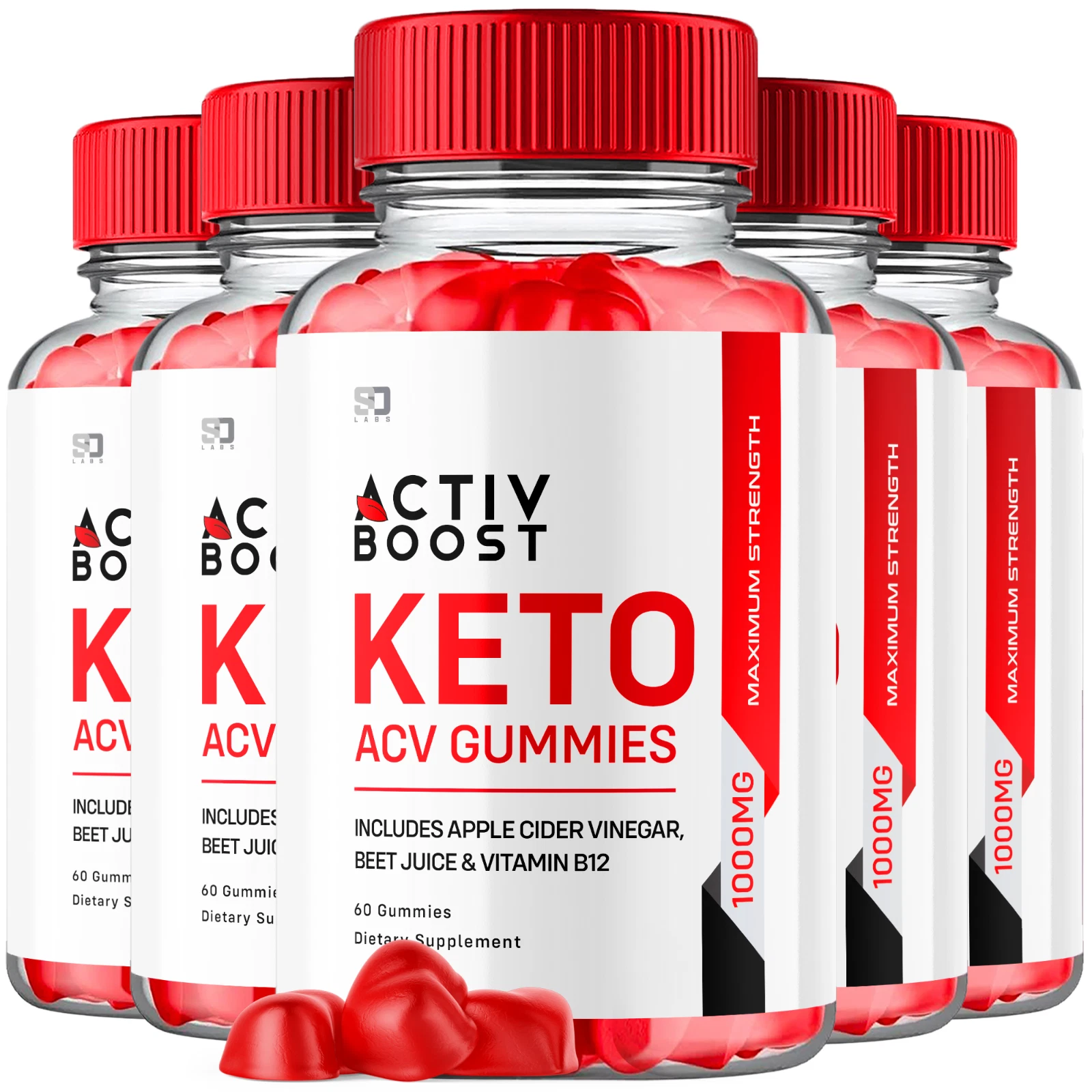 Activ Boost ACV Keto Gummies, Activ Boost Maximum Strength OFFICIAL - 5 Pack