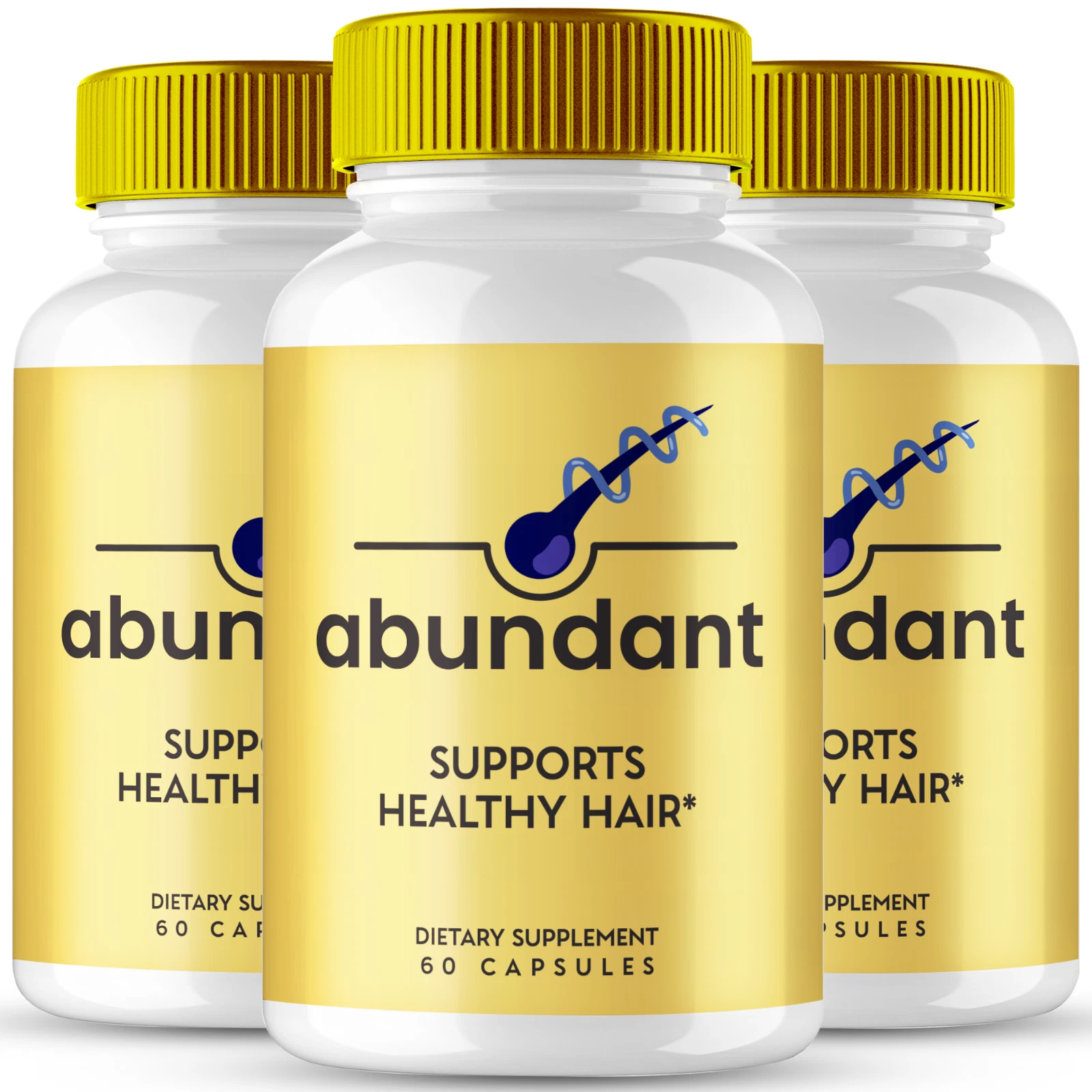 [177039921971] (3 Pack) Abundant Hair Capsules for Healthy Hair Growth, Shine, & Smoothness