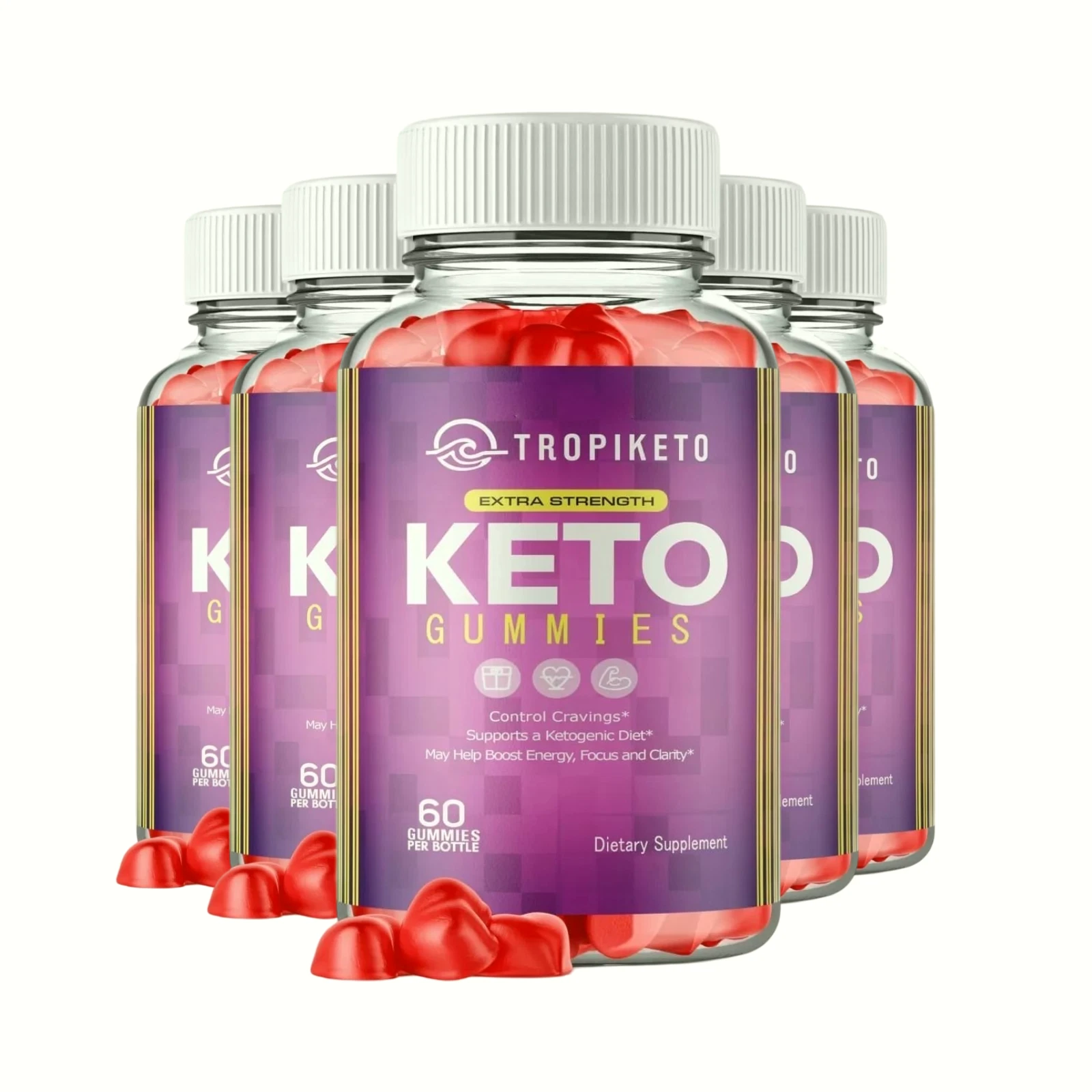 5-Pack TropiKeto Keto ACV gummies, TropiKeto Gummies Weight Loss (300 Gummies)
