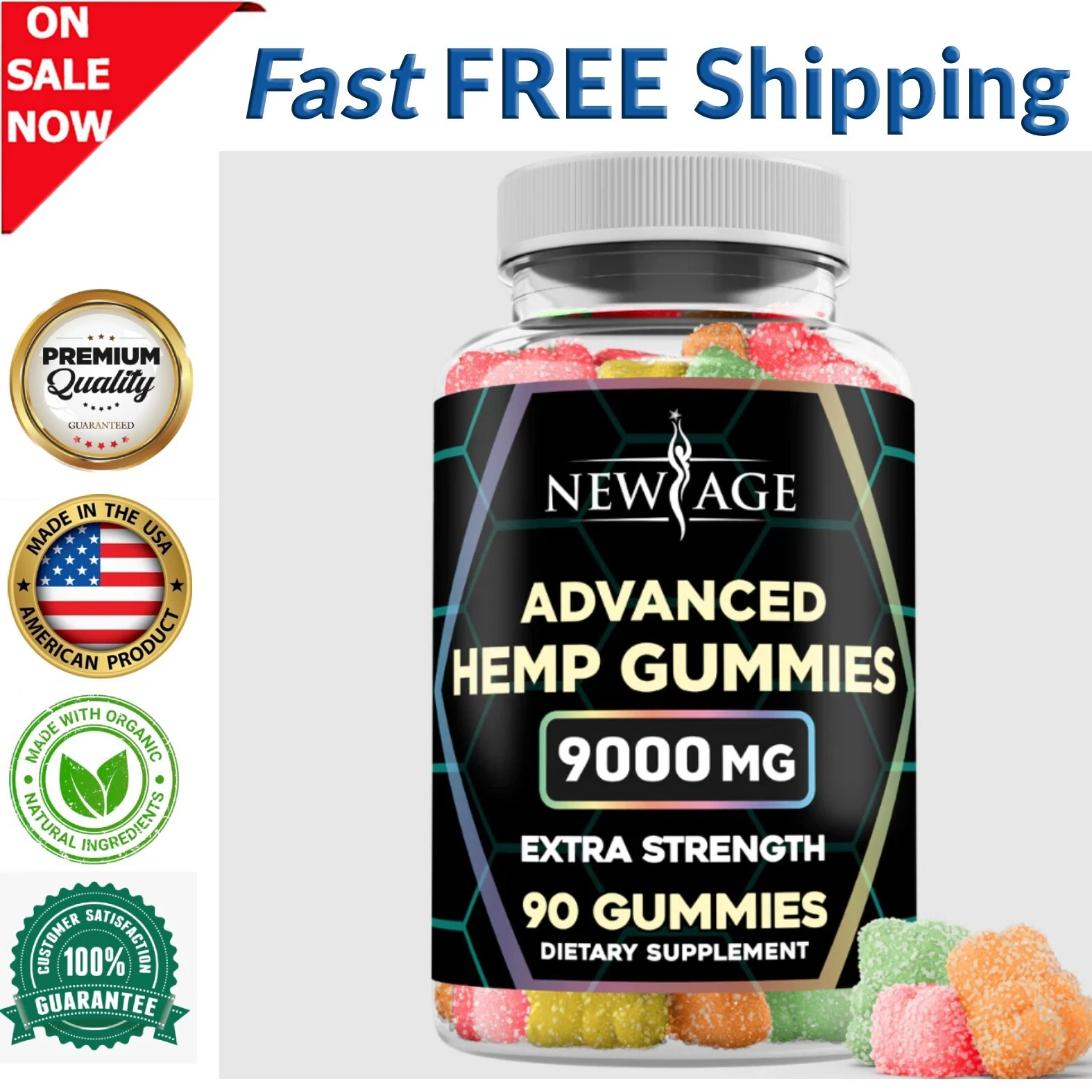 Premium Gummies. Mood, Joints, Muscle…90 Cts, FAST SHIP, USA MADE