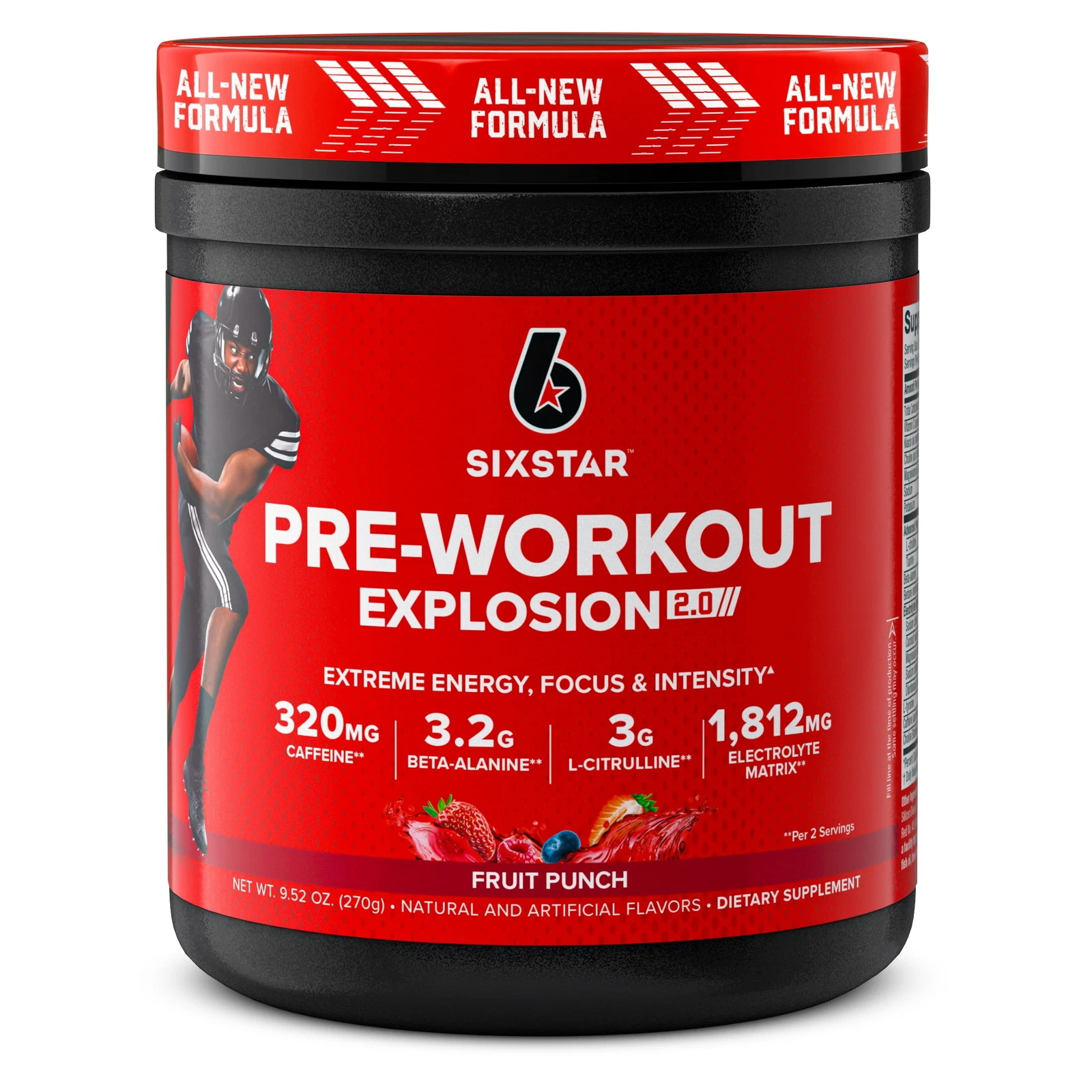 Pre-Workout Powder Explosion 2.0 - Electrolyte Matrix, Fruit Punch, 9.52 oz