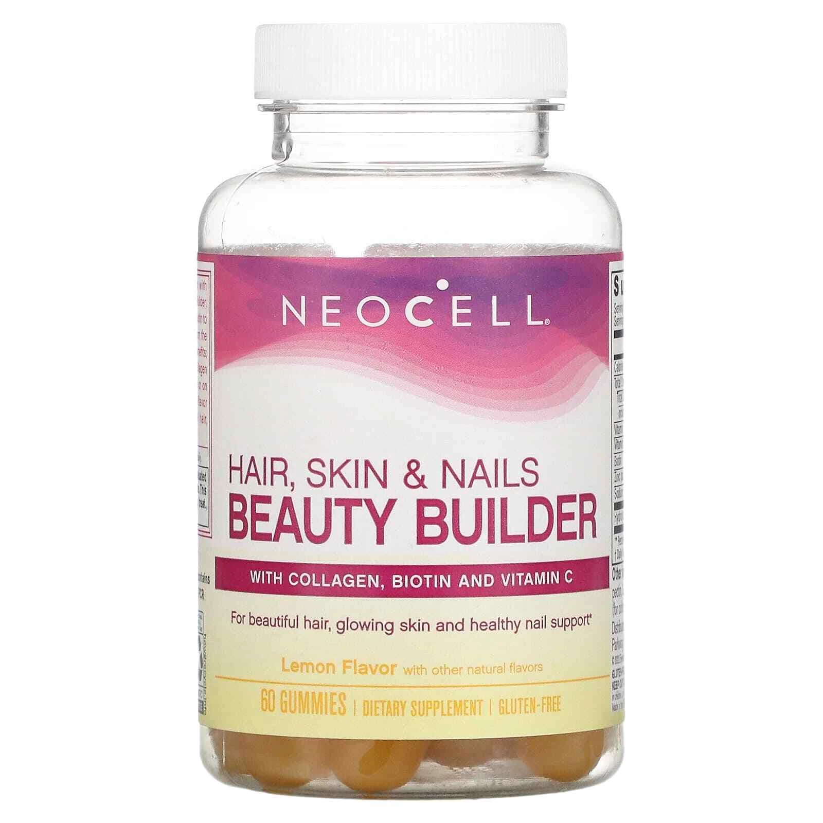 [204651414516] 2 X NeoCell, Hair, Skin & Nails Beauty Builder, Lemon, 60 Gummies