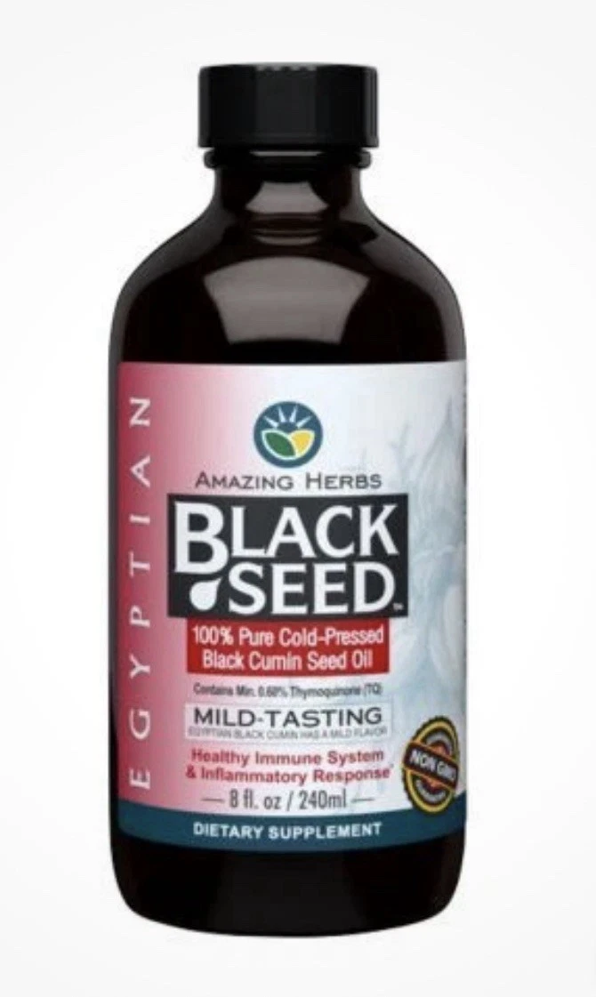 Amazing Herbs Egyptian Black Cumin Seed Oil 100% Pure Mild Tasting Flavor 8 oz