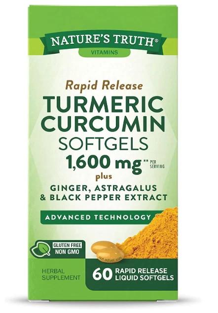 (2PK) Nature's Truth Turmeric Curcumin 1600 mg, 60 Softgels 840093112354VL